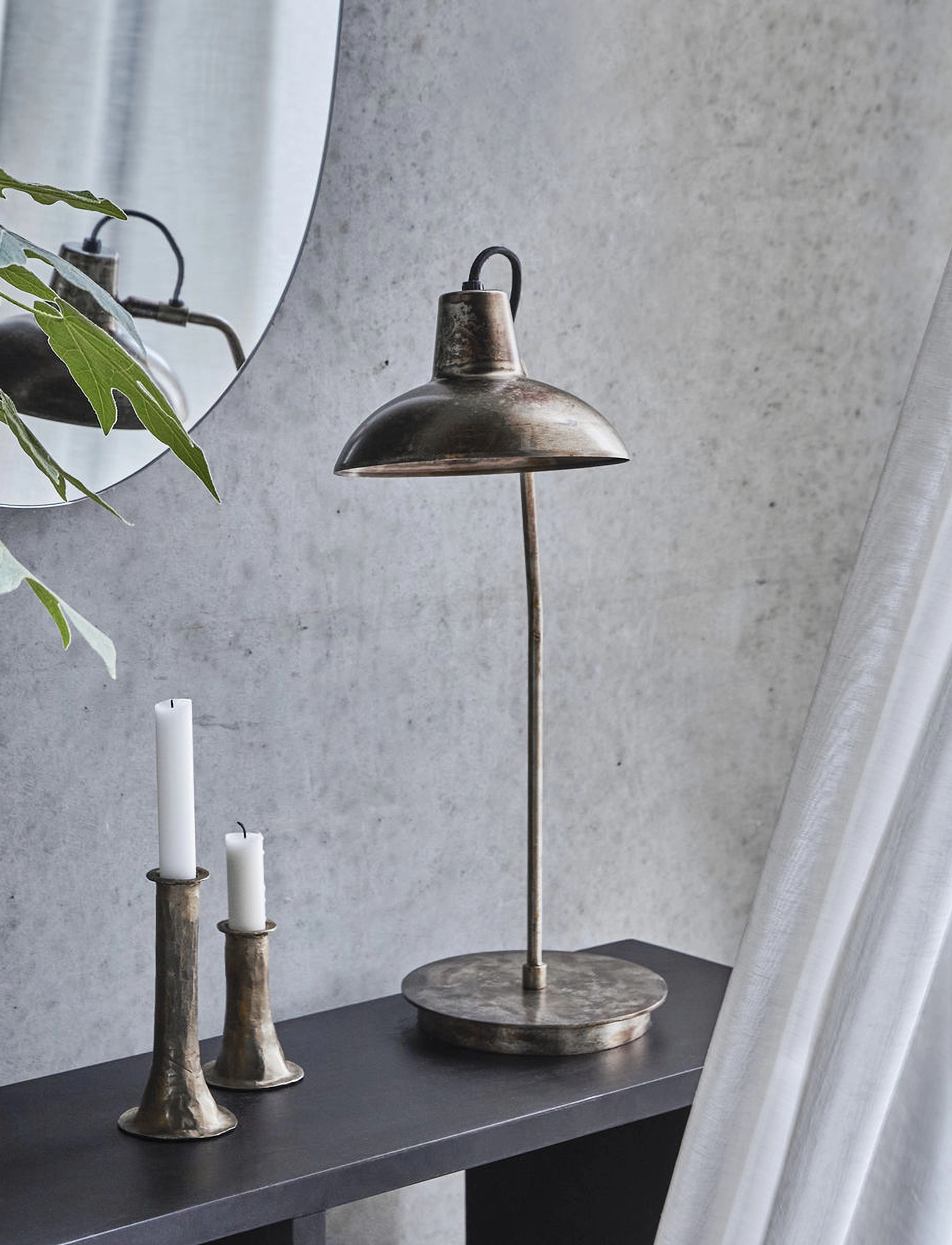 house doctor Table Lamp, Hddesk, Antique Brown, 18X18X51 cm, Lamps, Braun - Unisex