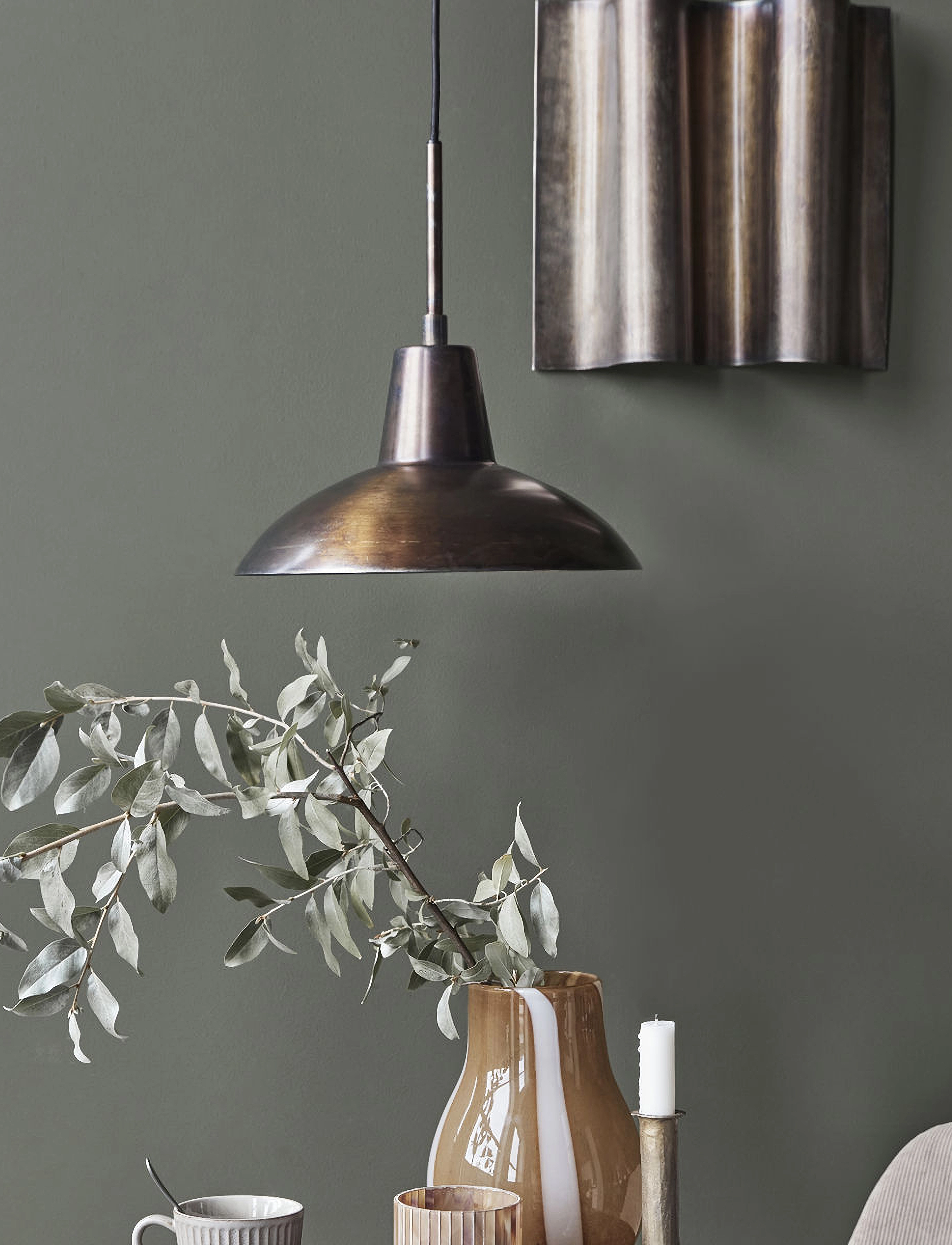 house doctor Lamp, Hddesk, Antique Brown, 31X31X32 cm, Ceiling Lamps, Braun - Pendant Homeware