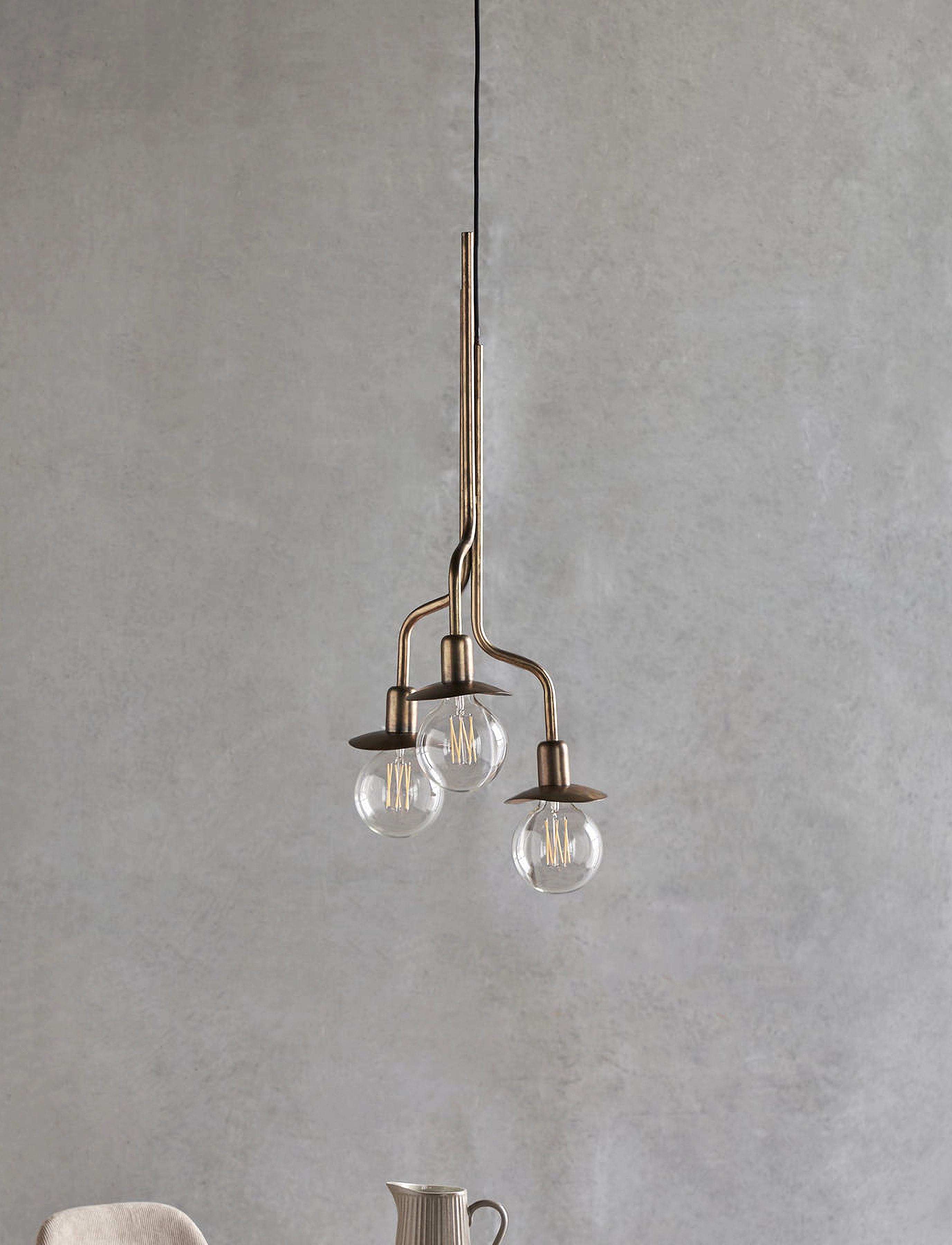 house doctor Lampe, Hdhana, Messingfinish, 32X30X77 cm, Ceiling Lamps, Gold - Pendant Homeware