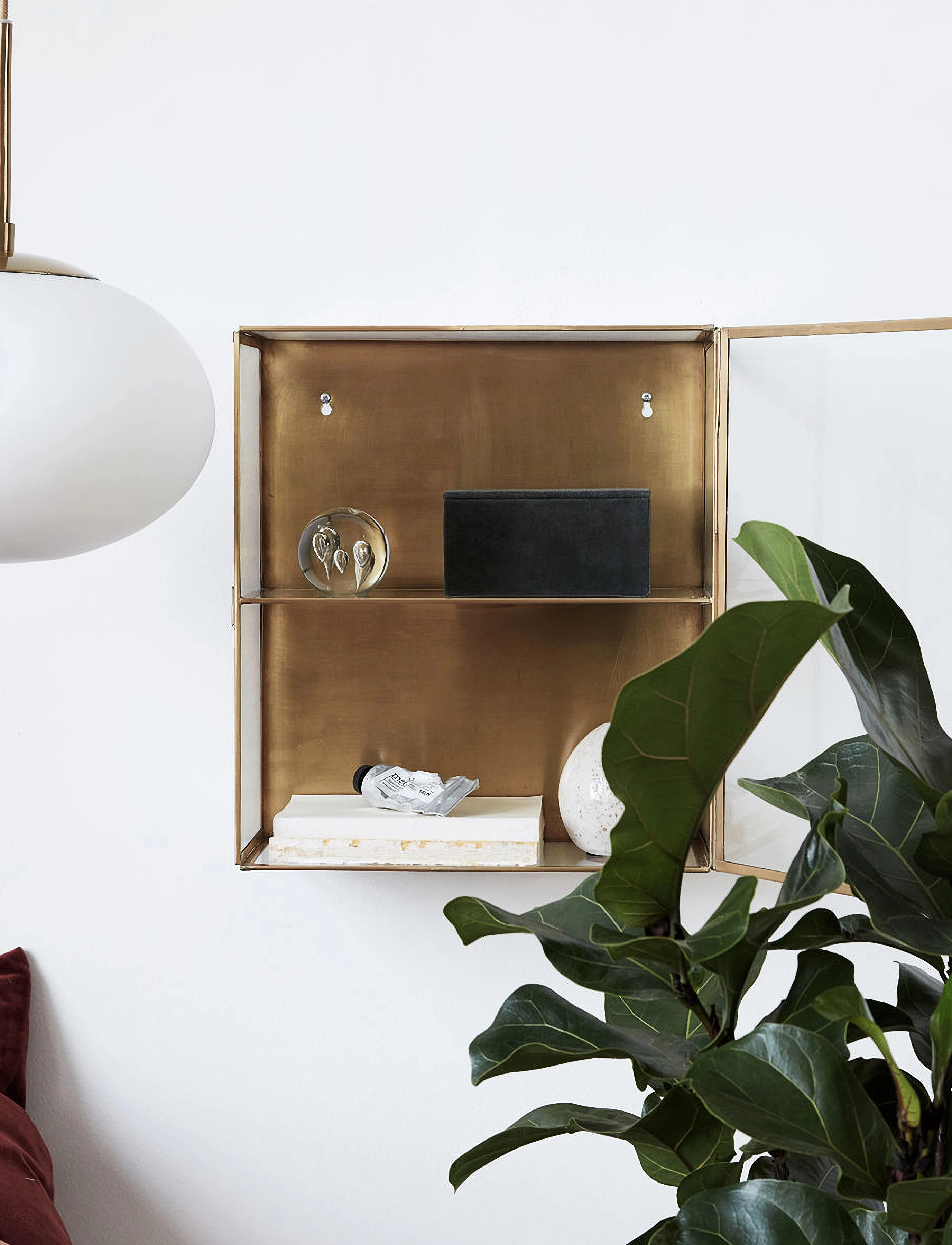 house doctor Vitrineskab, Hdglass, Messing, 35X15X40, Furniture, Gold - Cabinet, Homeware