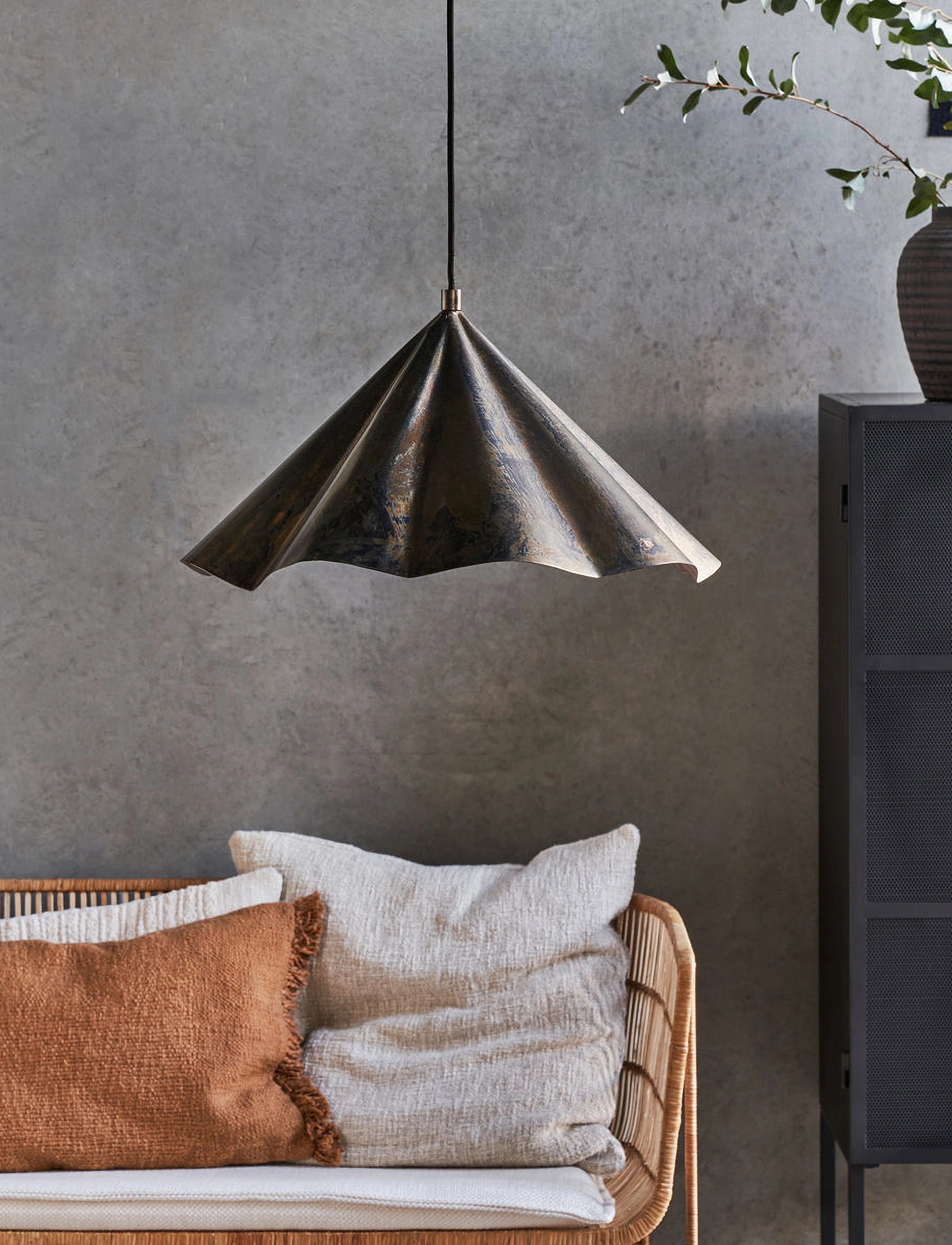 house doctor Lamp, Hdflola, Antique Brown, 50X50X25 cm, Ceiling Lamps, Braun - Pendant Homeware