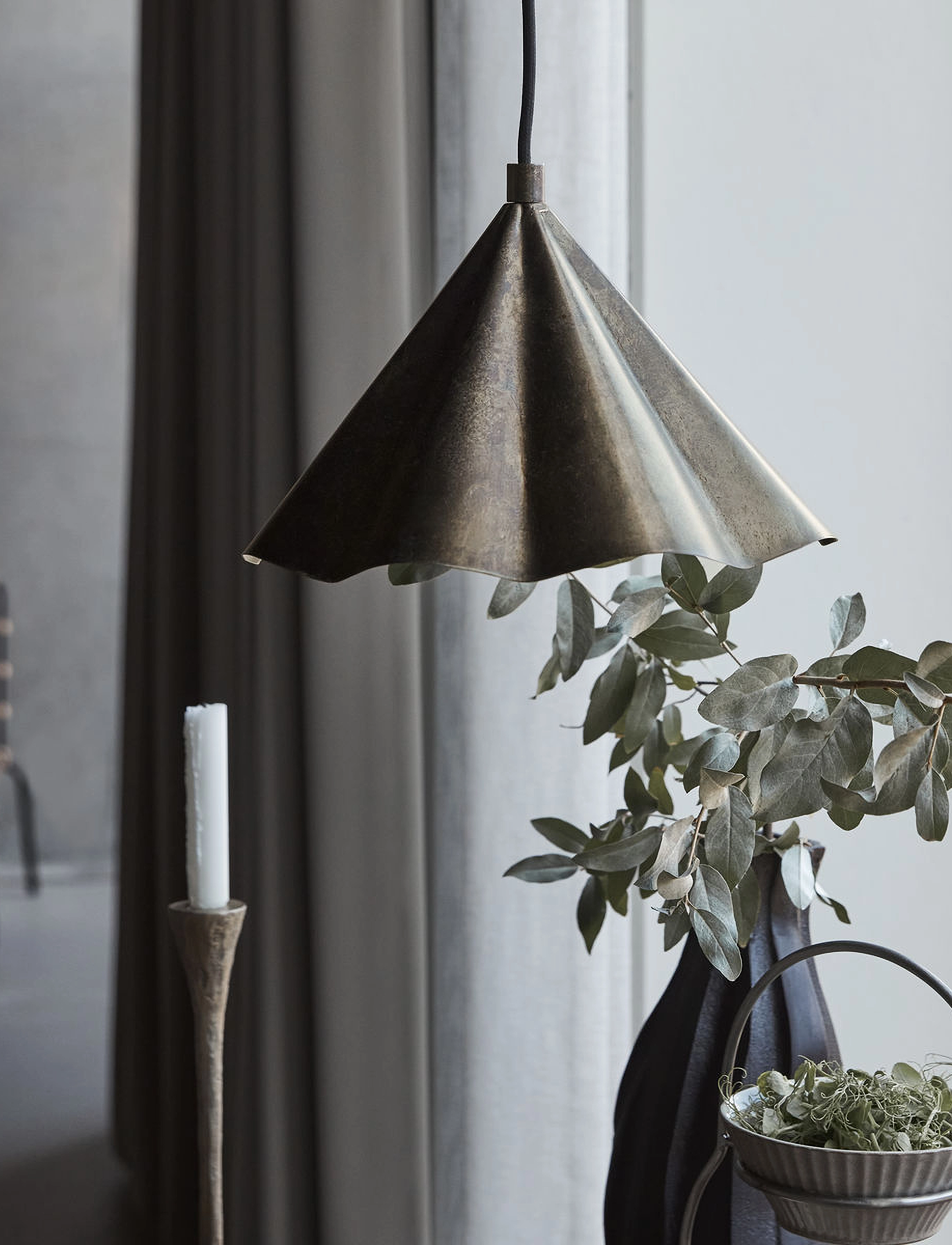 house doctor Lamp, Hdflola, Antique Brown, 30X30X18 cm, Ceiling Lamps, Braun - Pendant Homeware