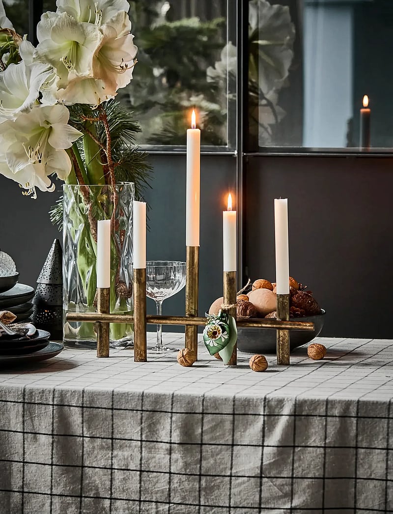 house doctor - Candle holder, HDMaxi45, Antique brass finish - gold - 0