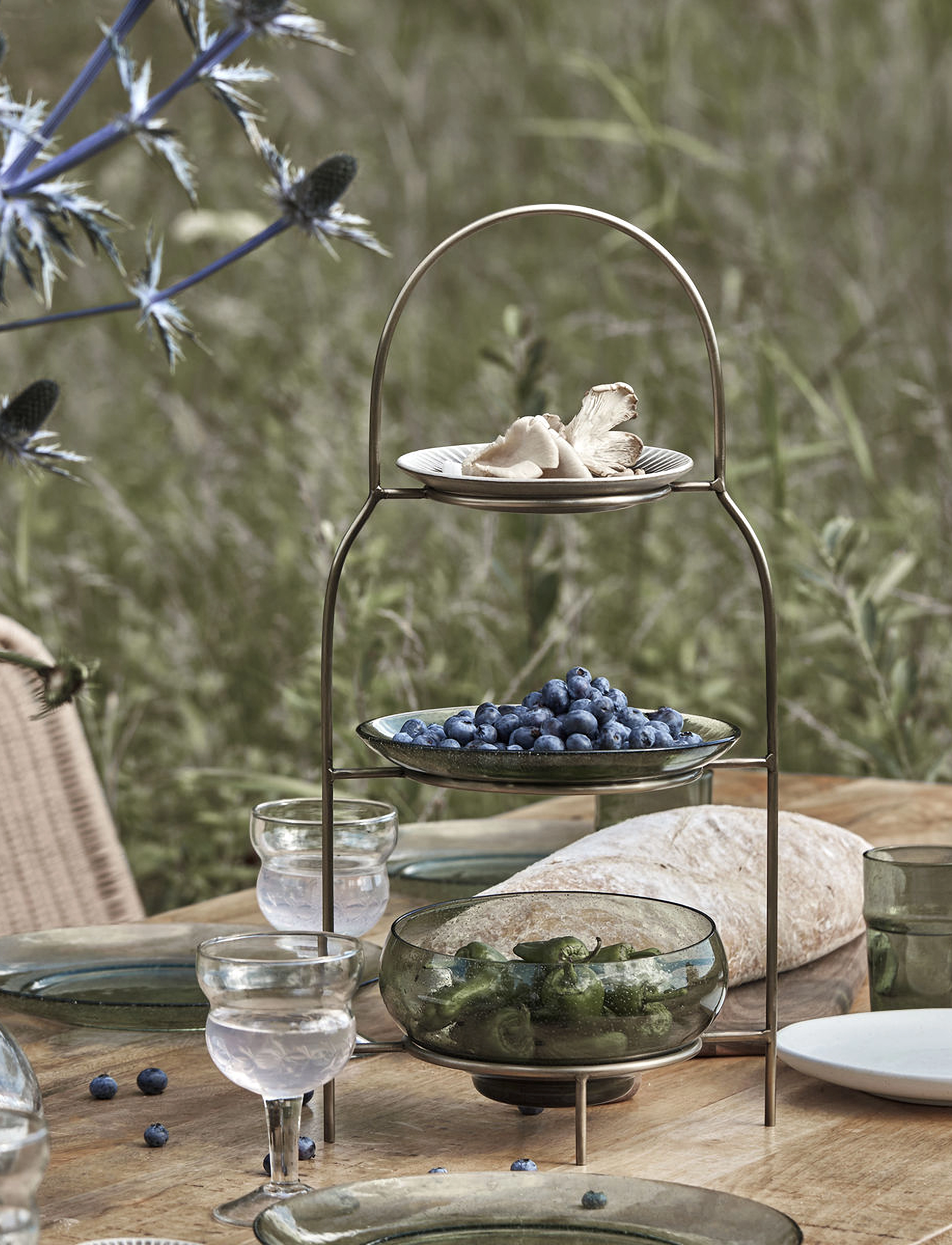 house doctor Tallerkenopsats, Hdsana, Antik Messingfinish, 24.7X17.5X47 cm, Plates, Gold - Table Settings&sets, Homeware