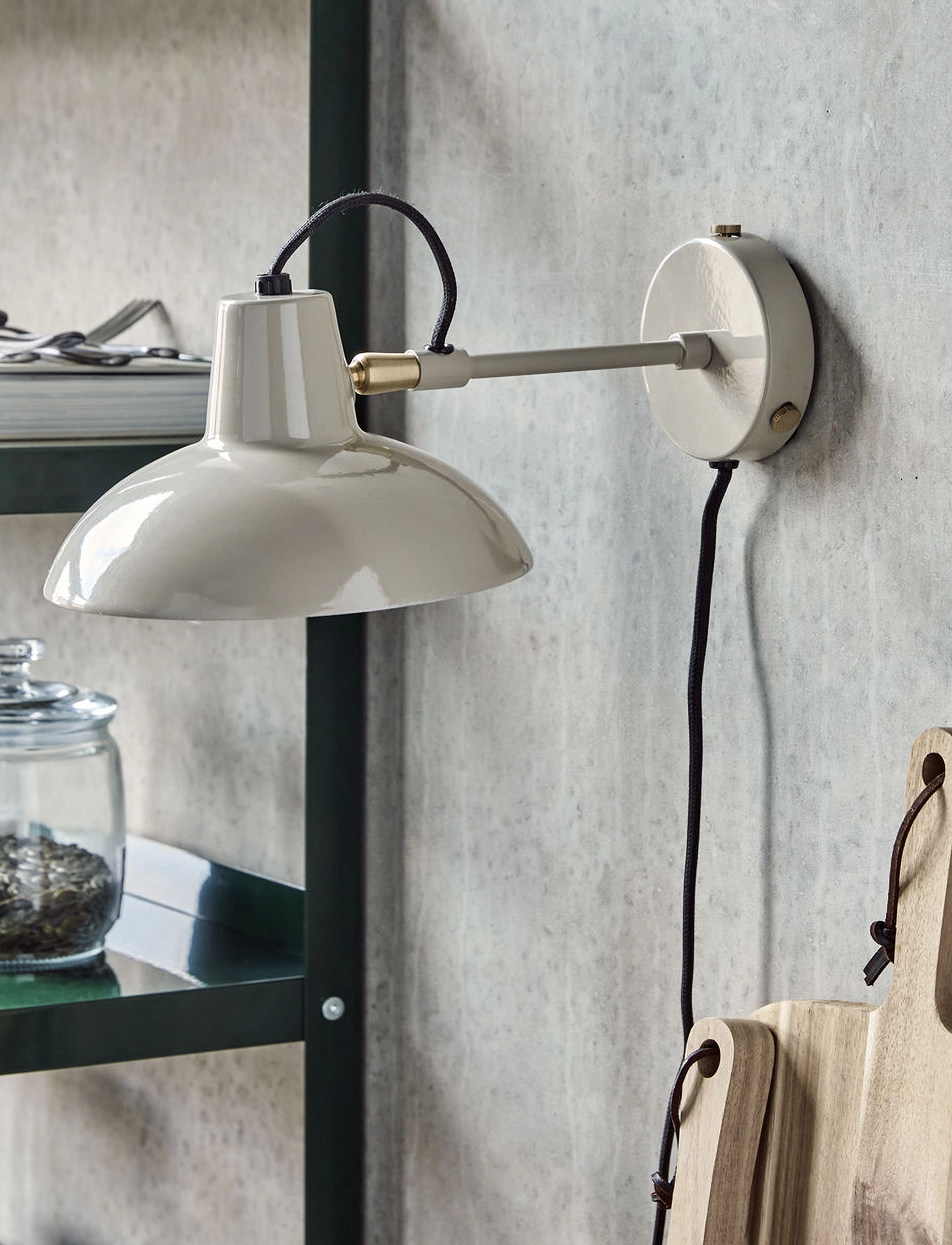 house doctor Væglampe, Hddesk, Grå, L:30 cm, Grey, Lamper > Væglamper, Unisex