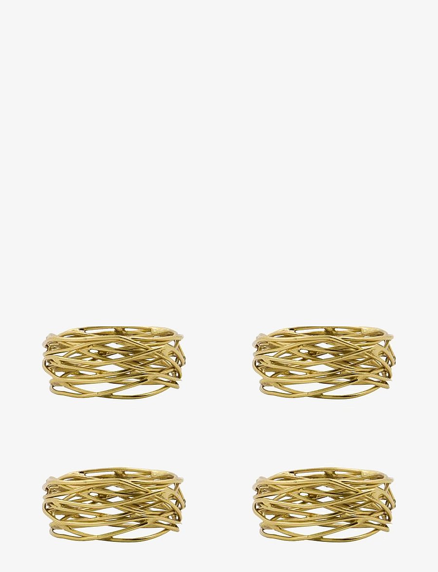house doctor - Napkin rings, HDRing, Golden - serviettenringe- & halter - golden - 1