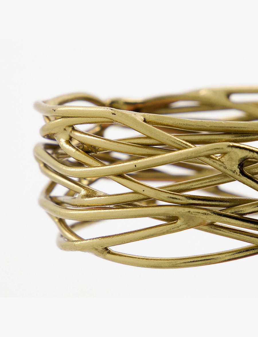 house doctor - Napkin rings, HDRing, Golden - serviettenringe- & halter - golden - 2
