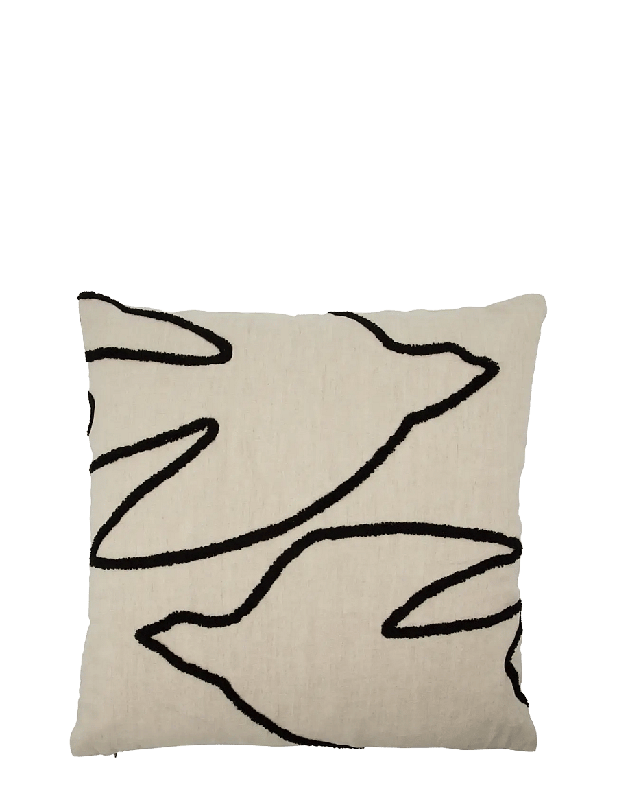 house doctor - Cushion cover, HDFly, Black, Off-wh - padjakatted - black, off-white - 0