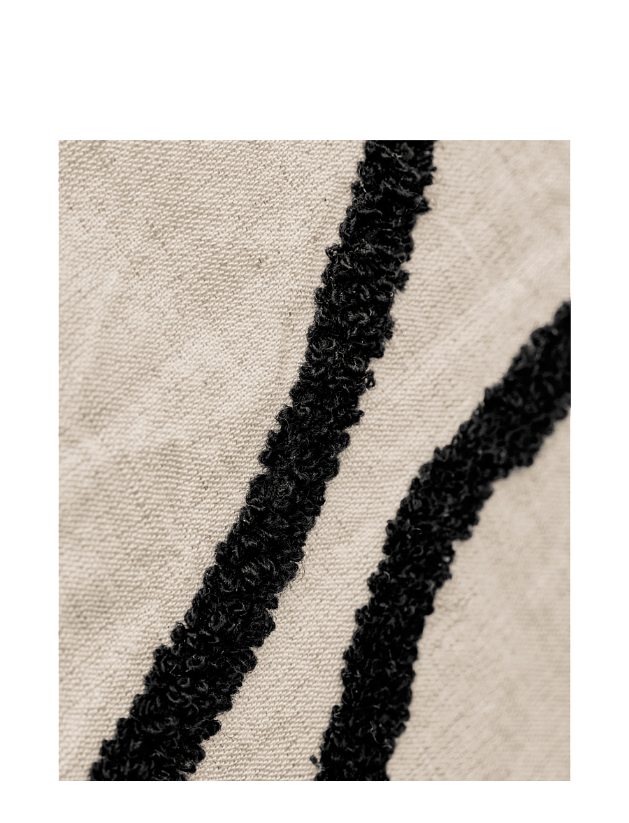 house doctor - Cushion cover, HDFly, Black, Off-wh - padjakatted - black, off-white - 3