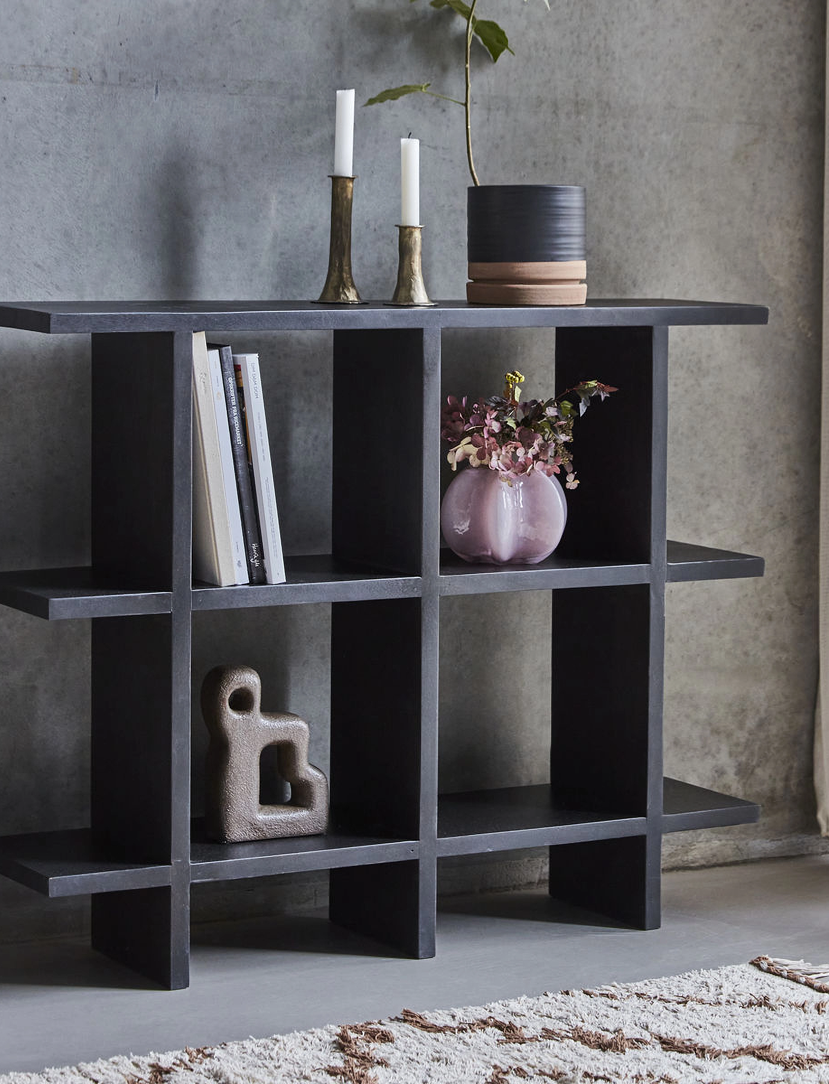 house doctor Console Table, Hdset, Black, One Size, Black, Møbler > Hylder, Unisex