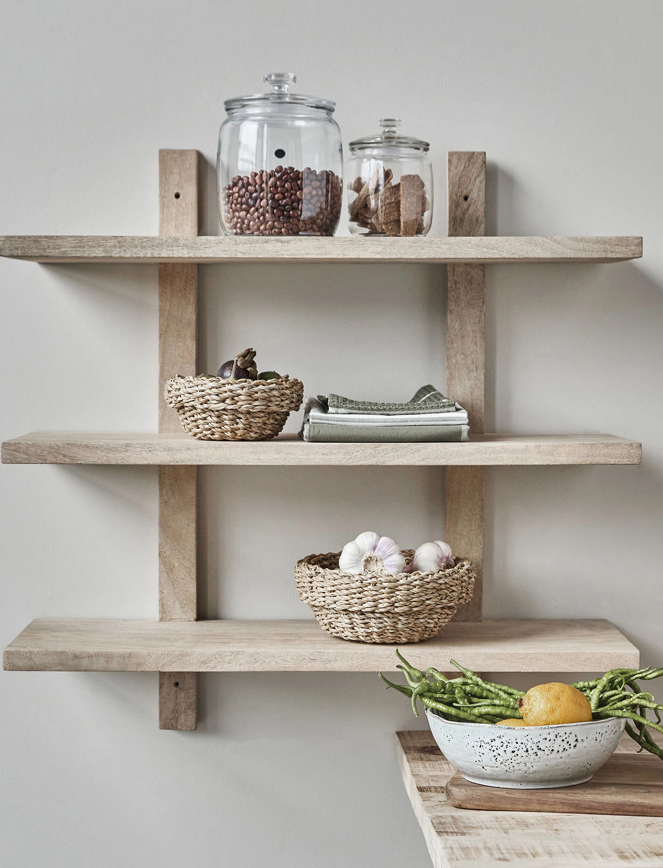 house doctor Hylde, Hdset, Natural, One Size, Furniture, Braun - Shelves, Homeware