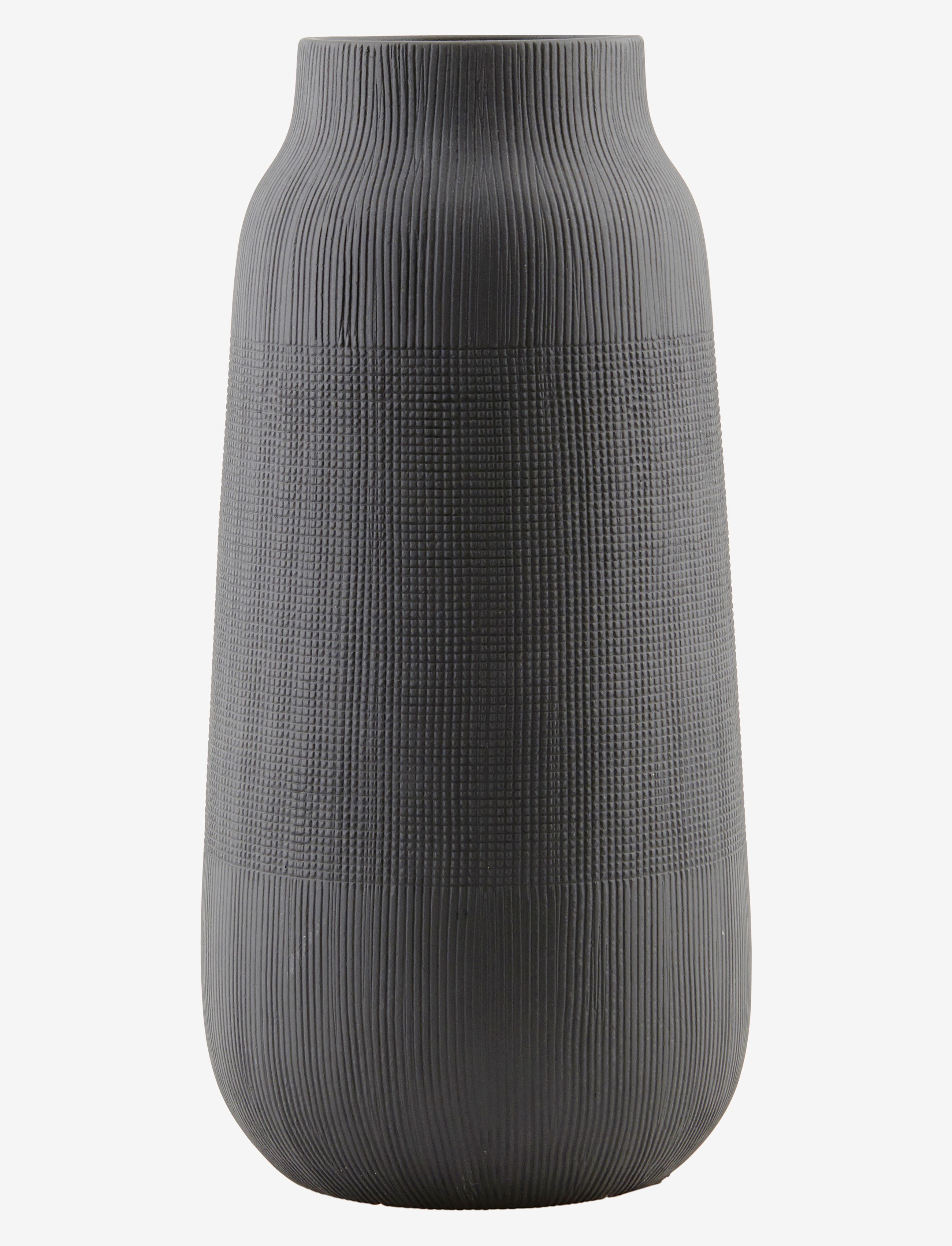 HOUSE DOCTOR Groove Vase Grau - H35CM - Unisex