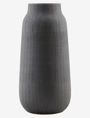house doctor - Groove Vase - store vaser - black - 0