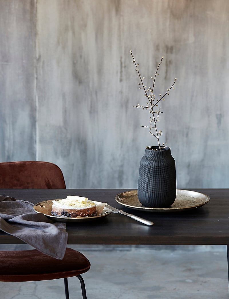 house doctor - Groove Vase - wazony - black - 2