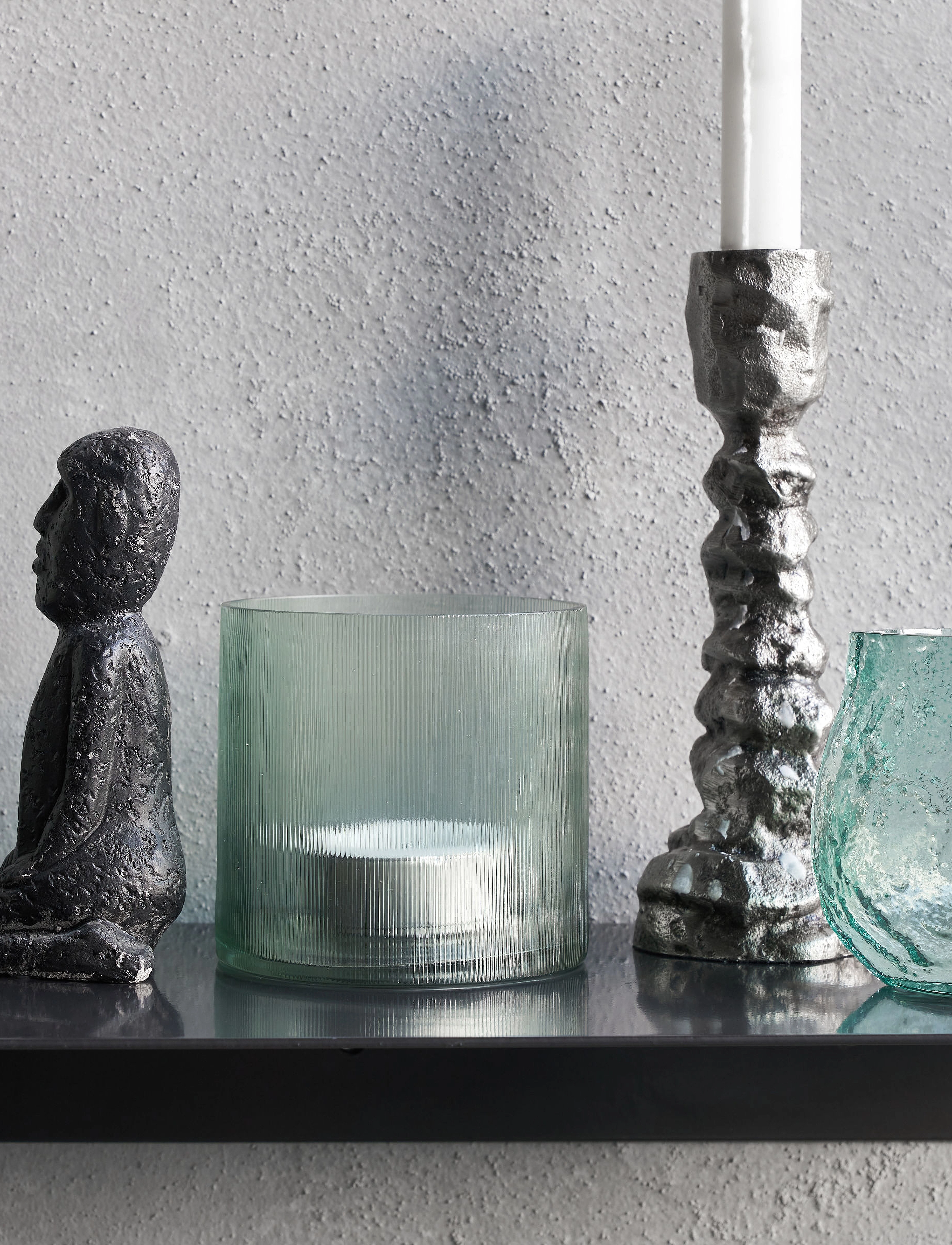 house doctor - Tealight holder, Amka, Light blue - teelichthalter - light blue - 4