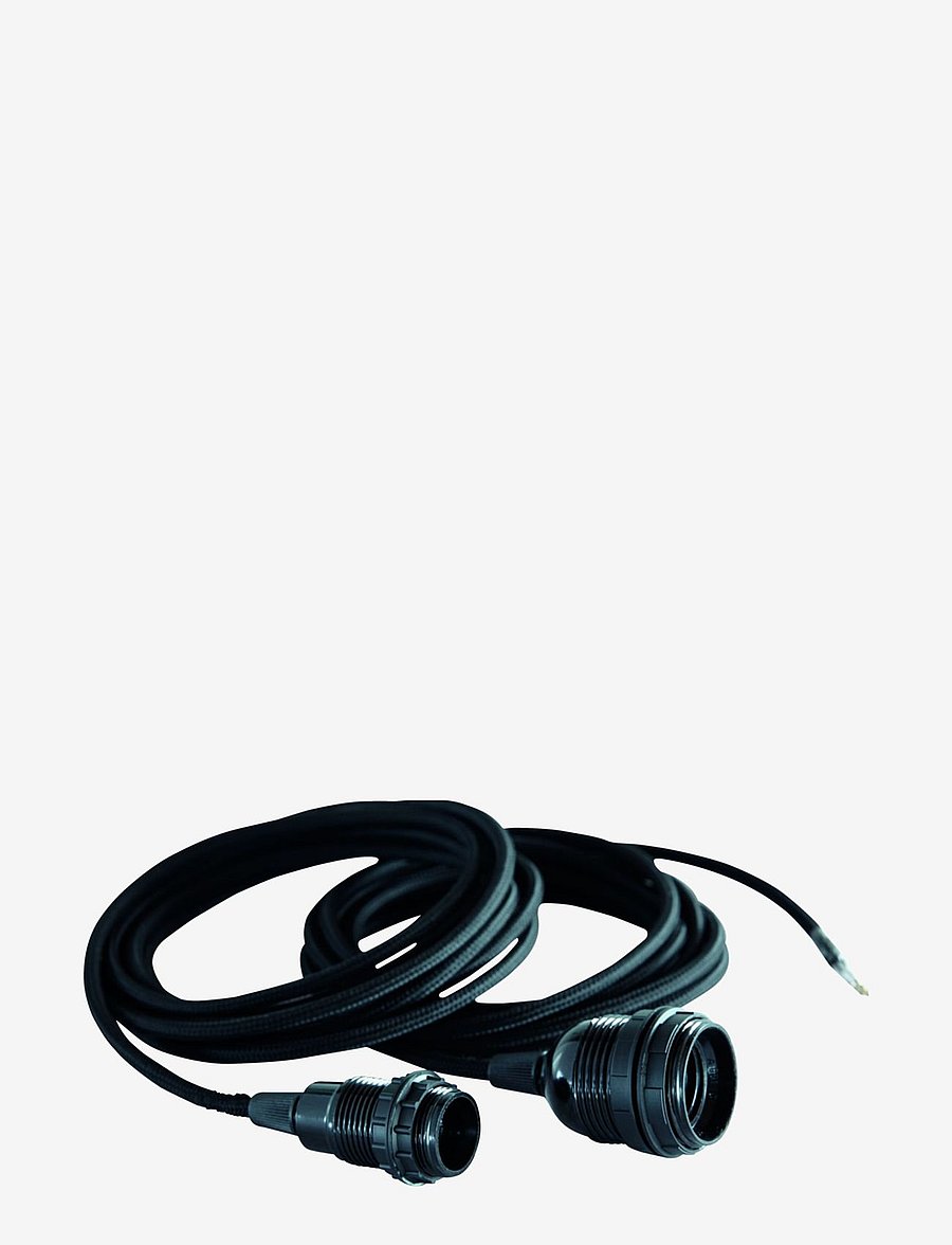 house doctor - Fabric wire w. socket and two rings - black - 1