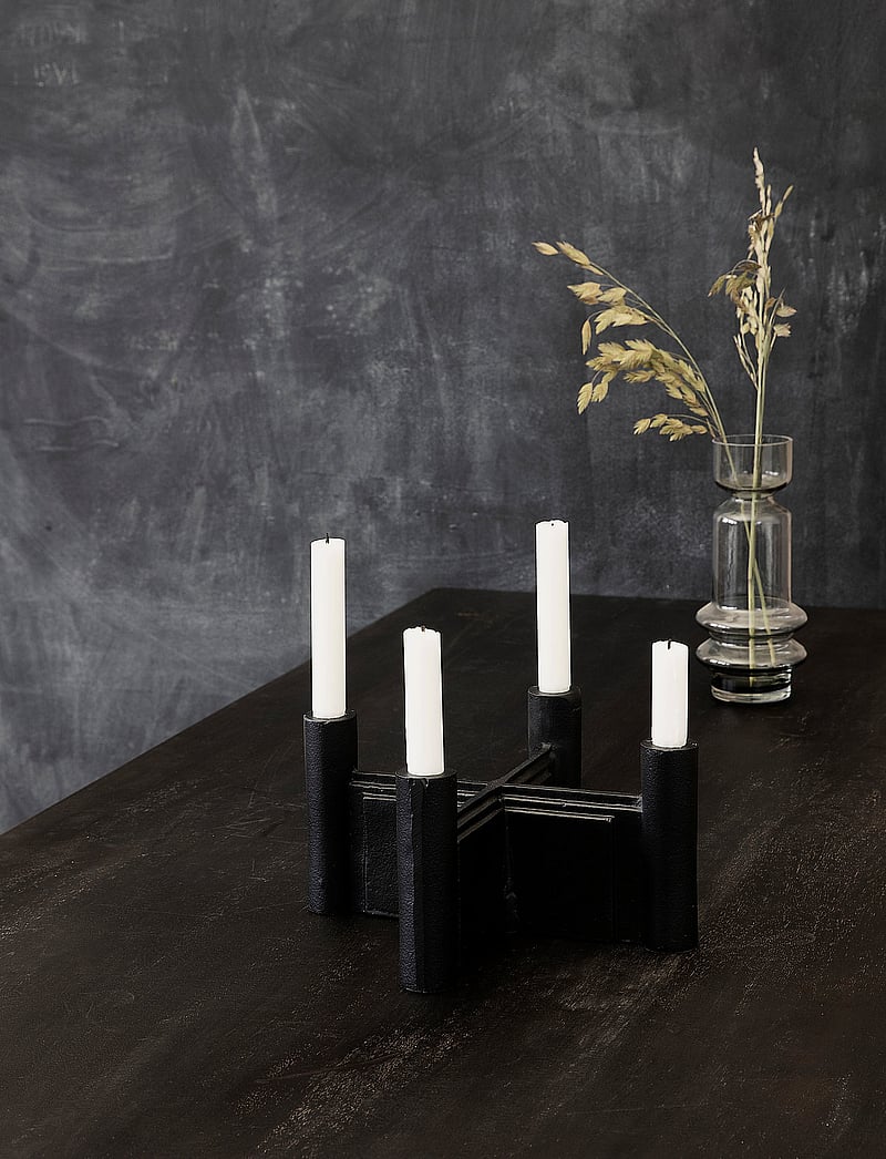 house doctor - Layers Candle stand - Świeczniki - black - 0