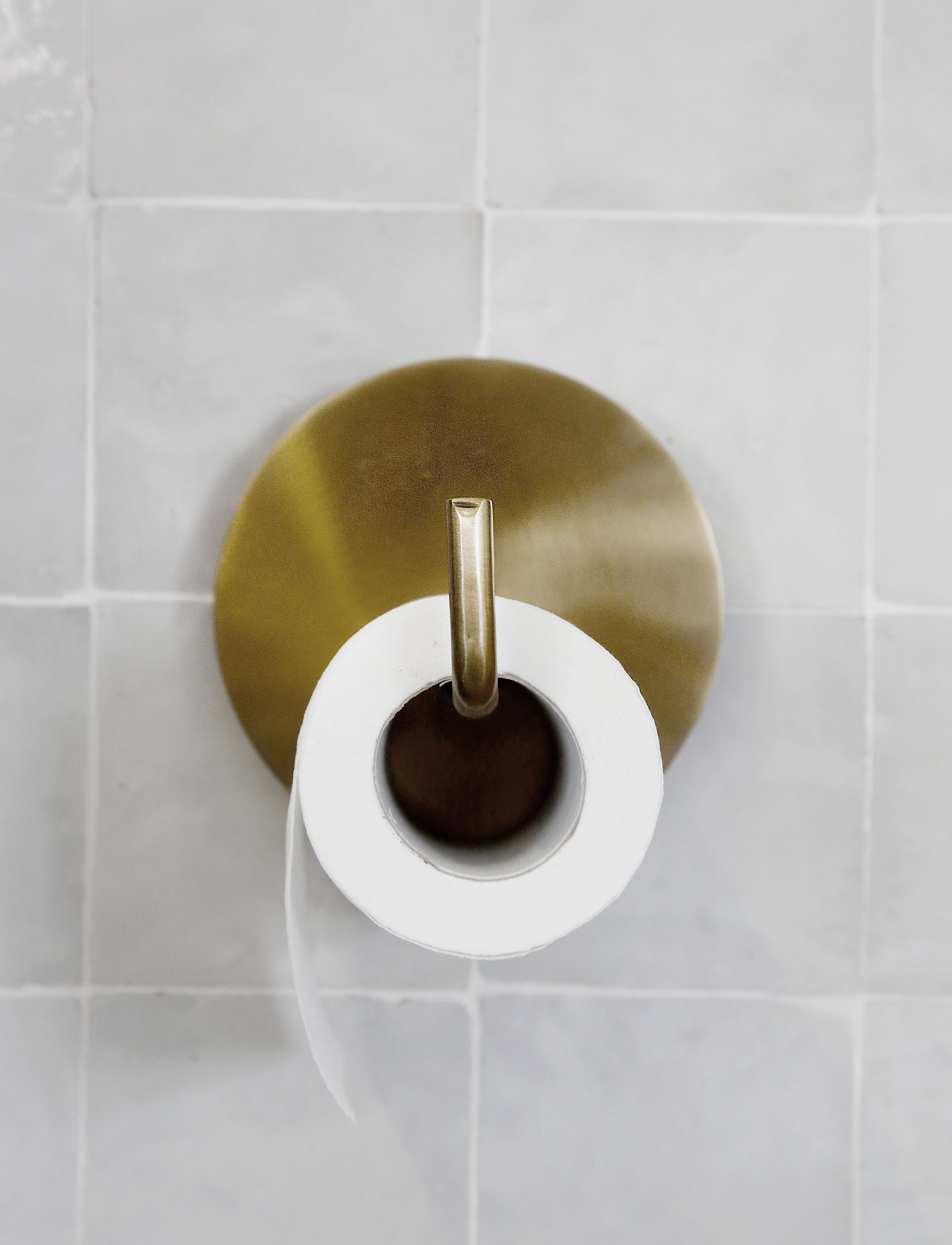 house doctor Text Toiletpapirholder, H12.5 cm, Bathroom Interior, Gold - Toilet Holders & Hocks, Homeware