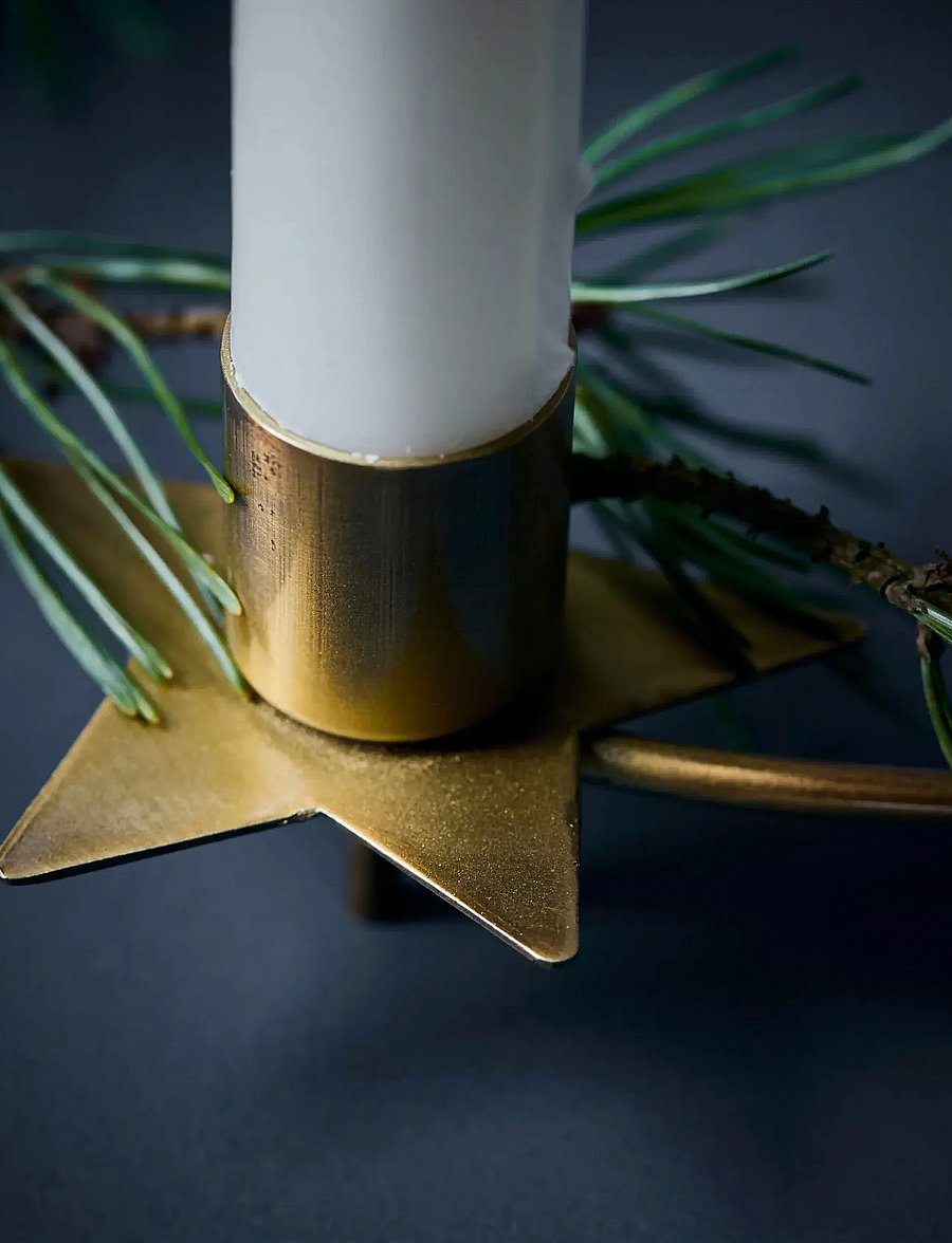 house doctor - Candle holder, HDStage, Antique brass finish - weihnachtsdekoration - gold - 2