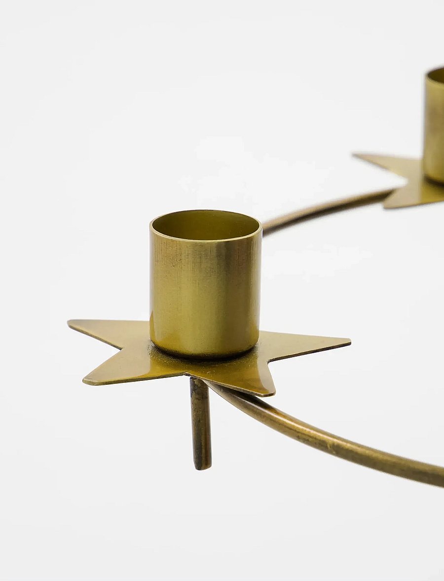 house doctor - Candle holder, HDStage, Antique brass finish - weihnachtsdekoration - gold - 4