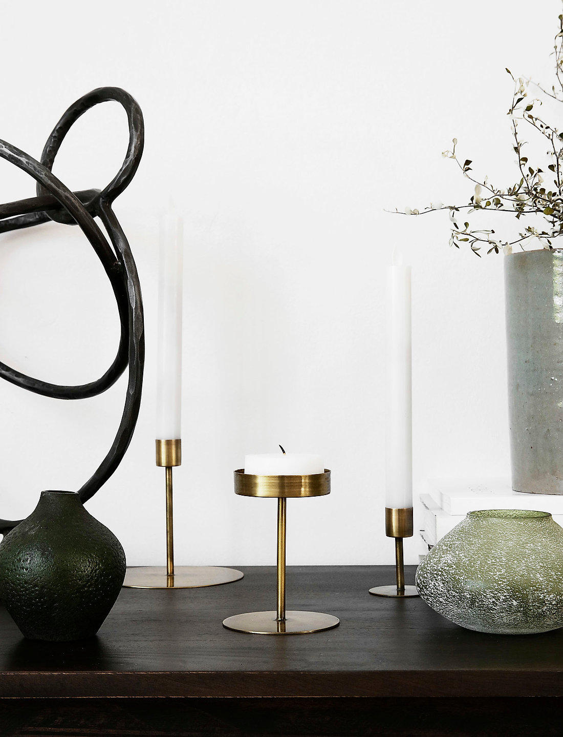 house doctor - Anit Candle stand - küünlajalad - antique brass - 3