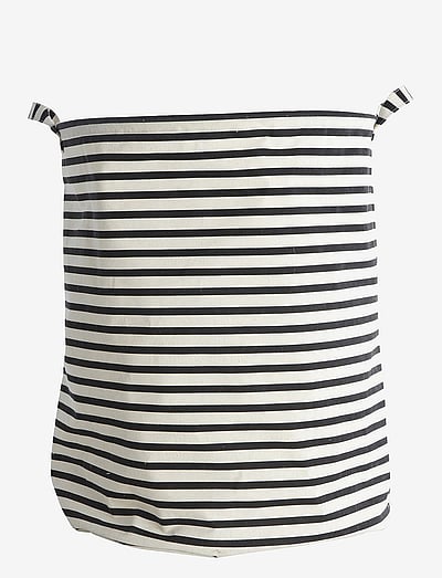house doctor Laundry bag, HDStripes, Black - Wäschekörbe - BLACK / multi