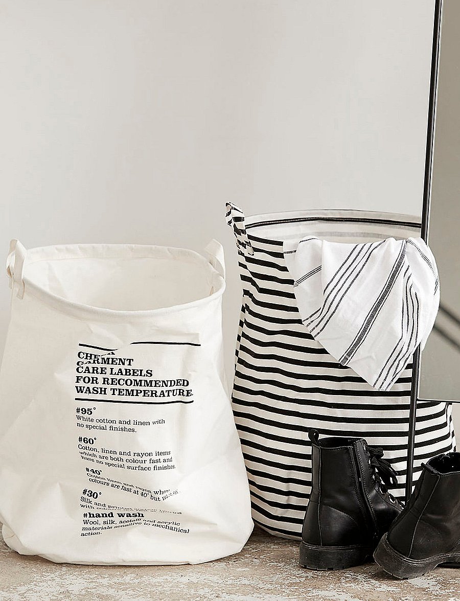 house doctor - Wash Instructions Laundry bag - wäschekörbe - no color - 0