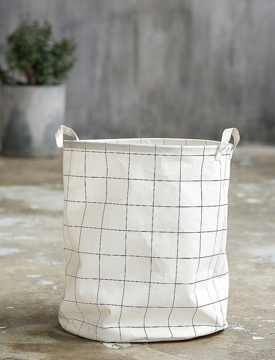 house doctor - Laundry bag, HDSquares, White, Blac - pesukorvid - white/black - 0