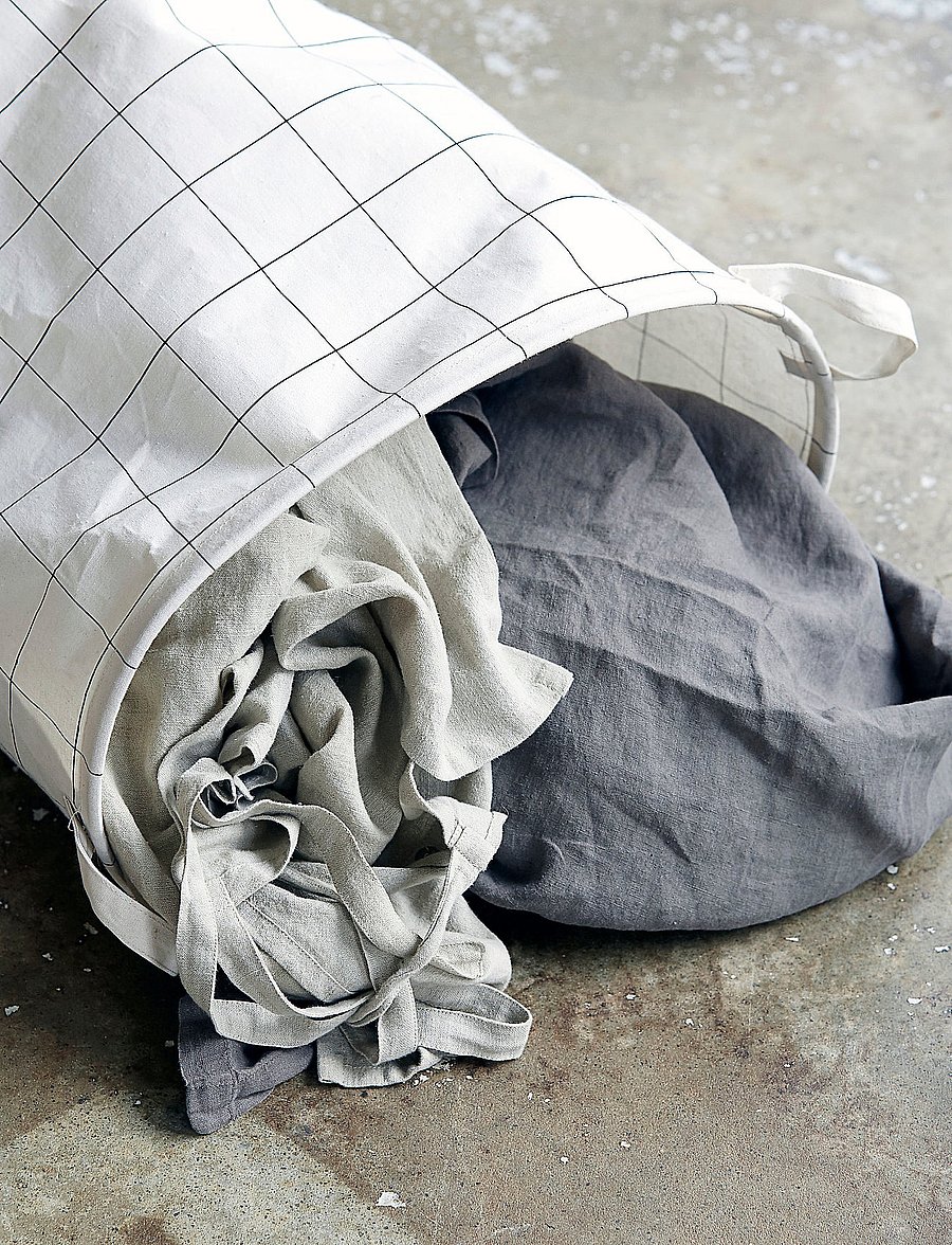 house doctor - Laundry bag, HDSquares, White, Blac - pesukorvid - white/black - 2