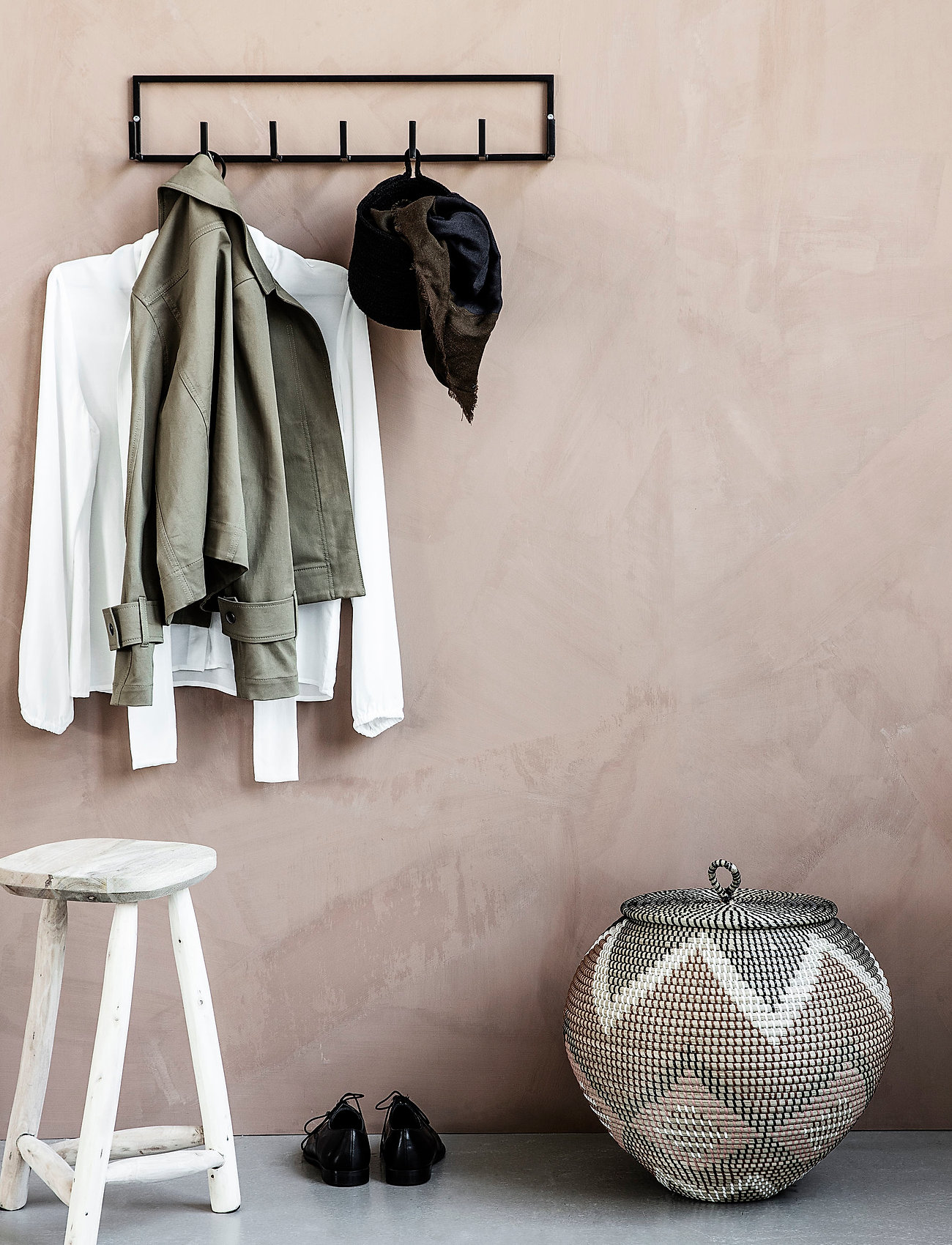 house doctor Knagerække, Hdrack, Sort, 60X 8X 12 cm, Furniture, Schwarz - Coat Hooks & Racks, Homeware