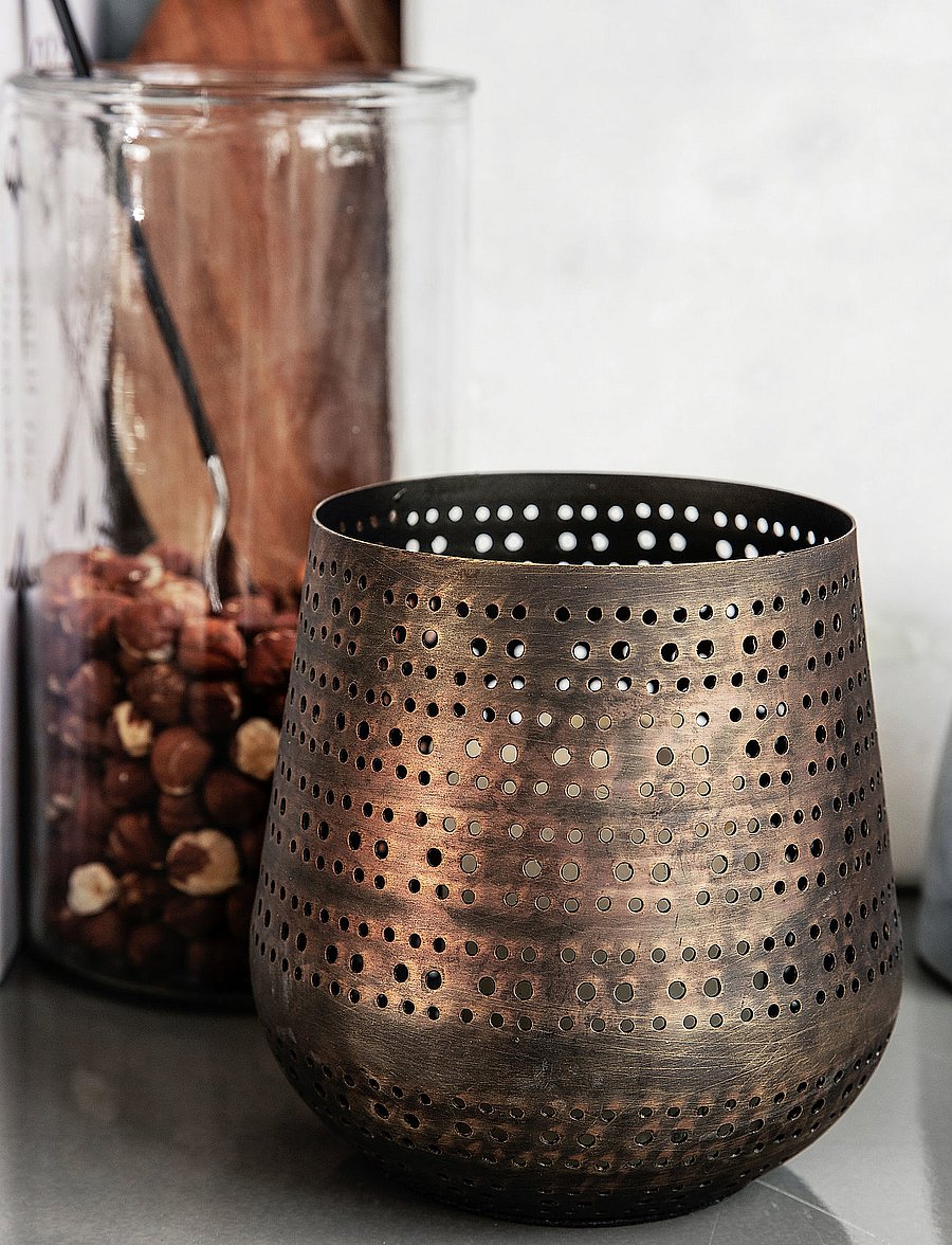 house doctor - Perfo Tealight holder - copper - 2
