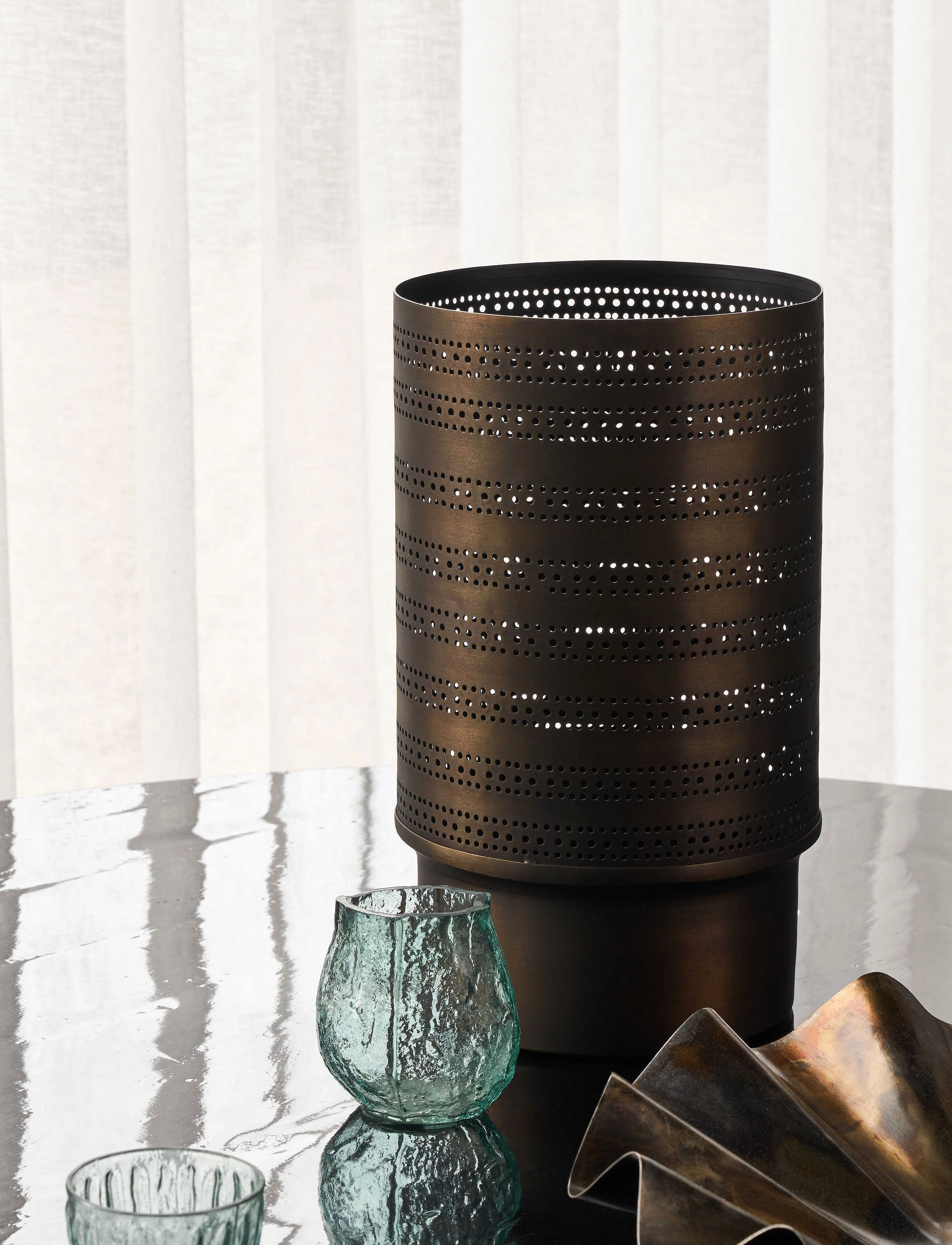 house doctor - Candle holder, Mesu, Antique brown - antique brown - 1