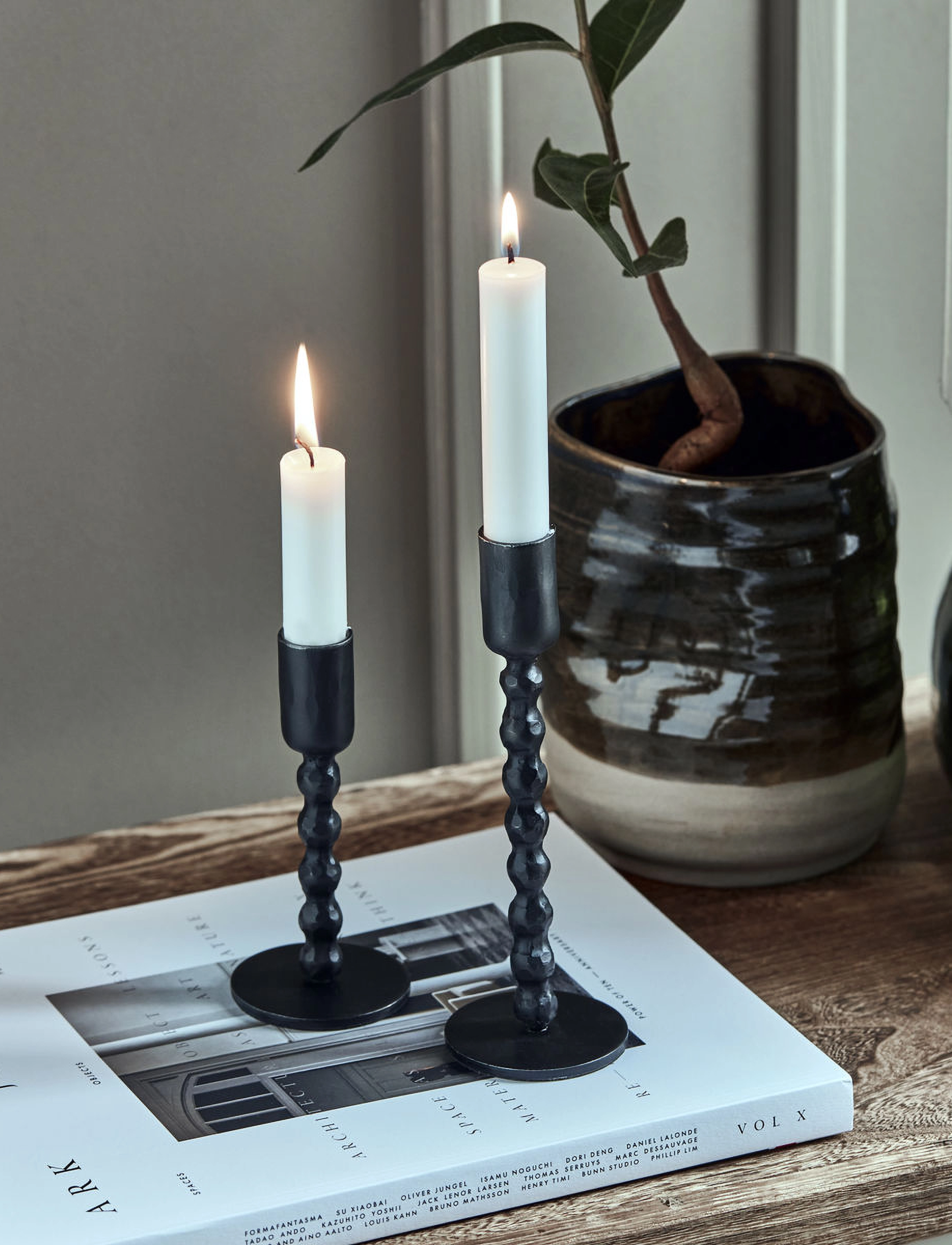 house doctor - Candle stand, HDMala, Black - black - 2