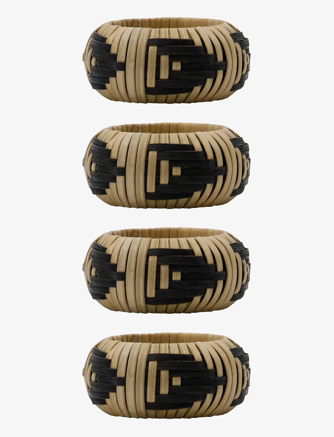 house doctor - Napkin rings, HDBam, Nature;Black - servettitelineet & -renkaat - nature, black - 0