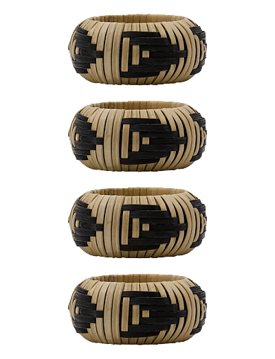 house doctor Napkin rings, HDBam, Nature, Black - Salvrätikute rõngad ja hoidikud - NATURE, BLACK / beige