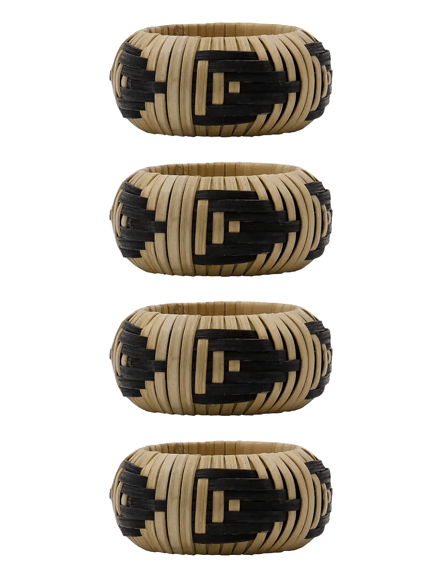 house doctor - Napkin rings, HDBam, Nature, Black - salvrätikute rõngad ja hoidikud - nature, black - 0