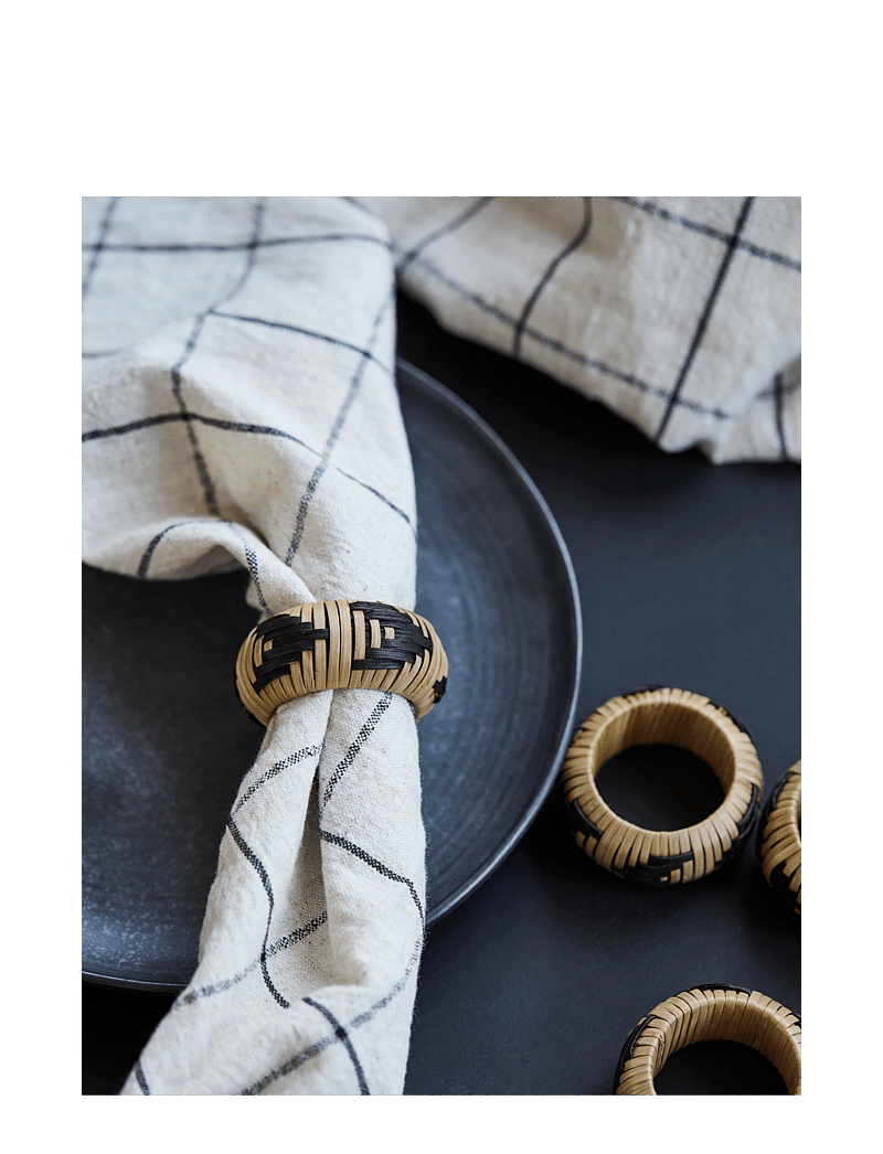 house doctor - Napkin rings, HDBam, Nature;Black - salvrätikute rõngad ja hoidikud - nature, black - 2