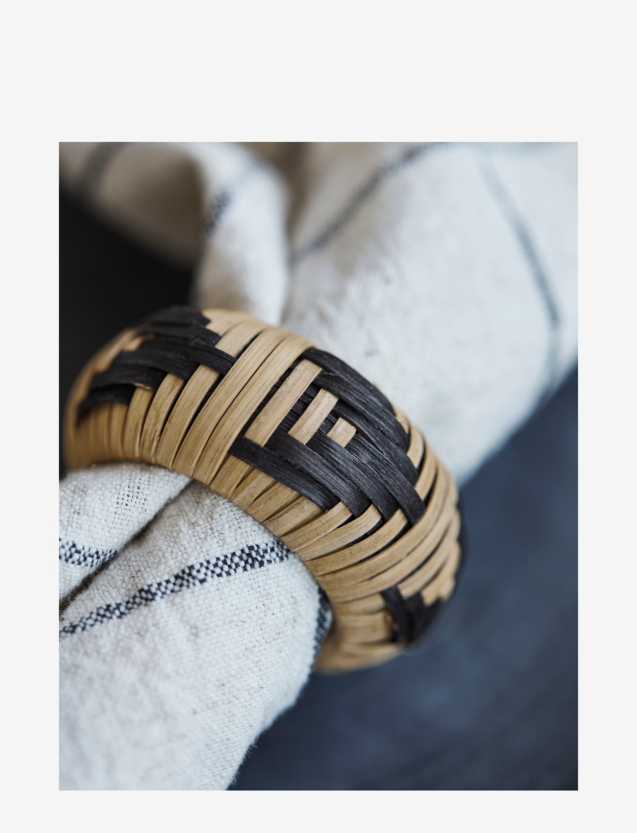 house doctor - Napkin rings, HDBam, Nature;Black - servettitelineet & -renkaat - nature, black - 3