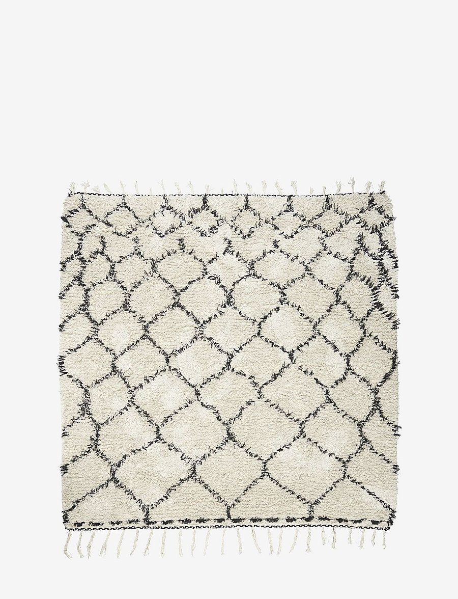 house doctor - Zena Rug - baumwollteppiche & flickenteppich - white/black - 0