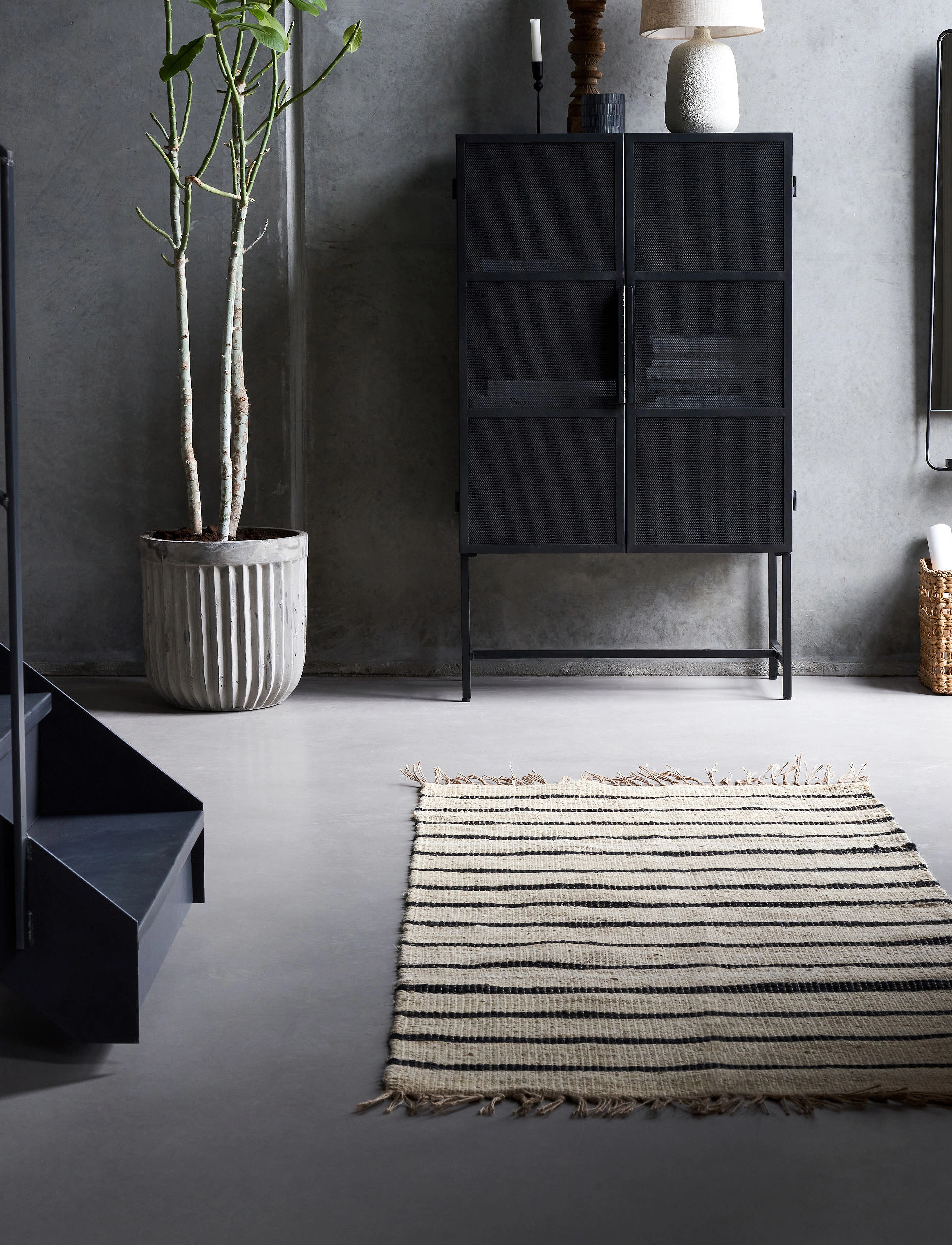 house doctor Tæppe, Hdsima, Sort/Natural, 200X90 cm, Rugs & Carpets, Beige - Cotton Rag Rugs, Homeware