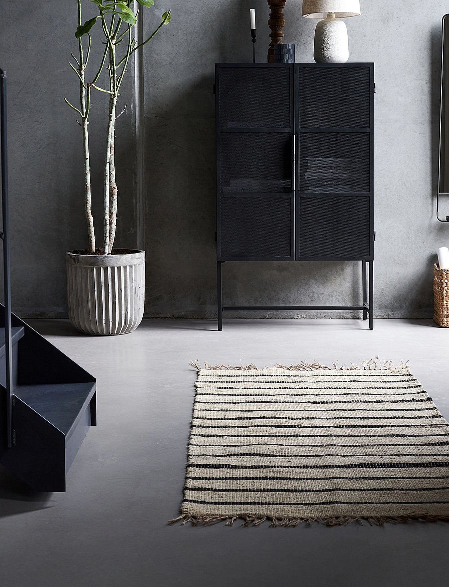 house doctor - Rug, HDSima, Black, Natural - baumwollteppiche & flickenteppich - black/natural - 0
