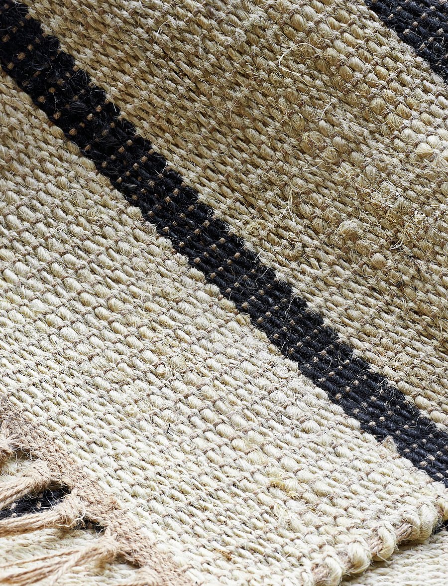 house doctor - Rug, HDSima, Black, Natural - baumwollteppiche & flickenteppich - black/natural - 3