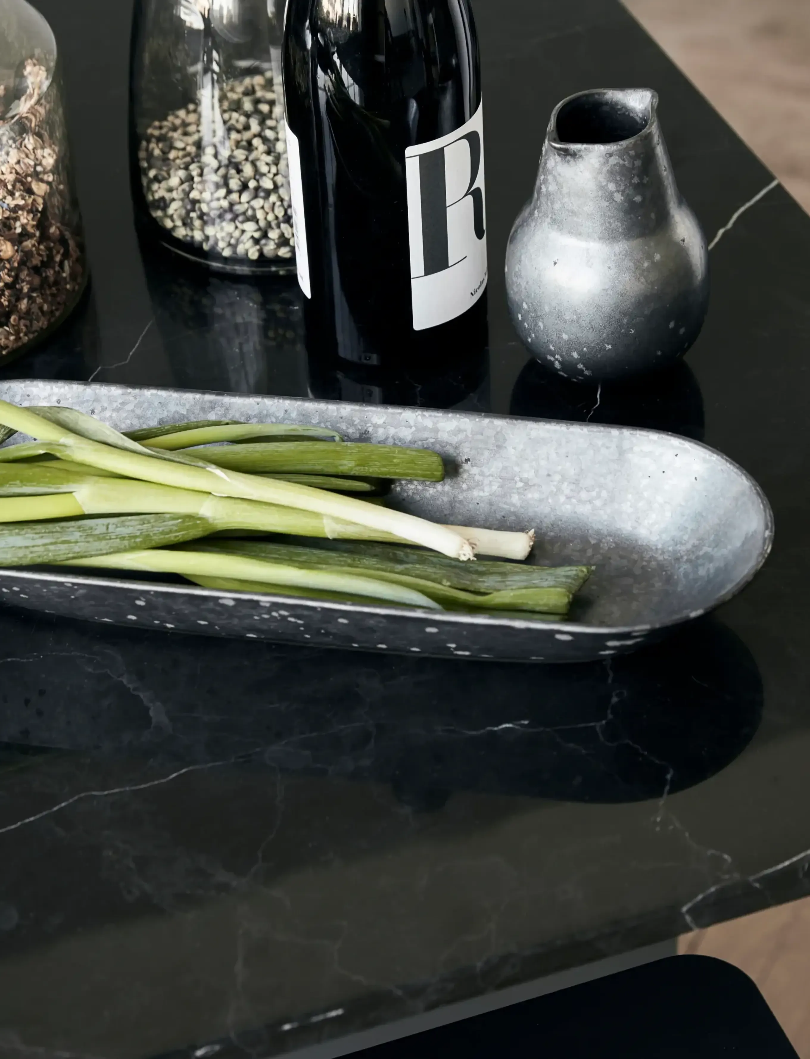 house doctor - Serving dish, HDPion, Black, Brown - servierplatten - black - 0