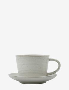 Cup w. saucer, Pion, Grey/White, house doctor