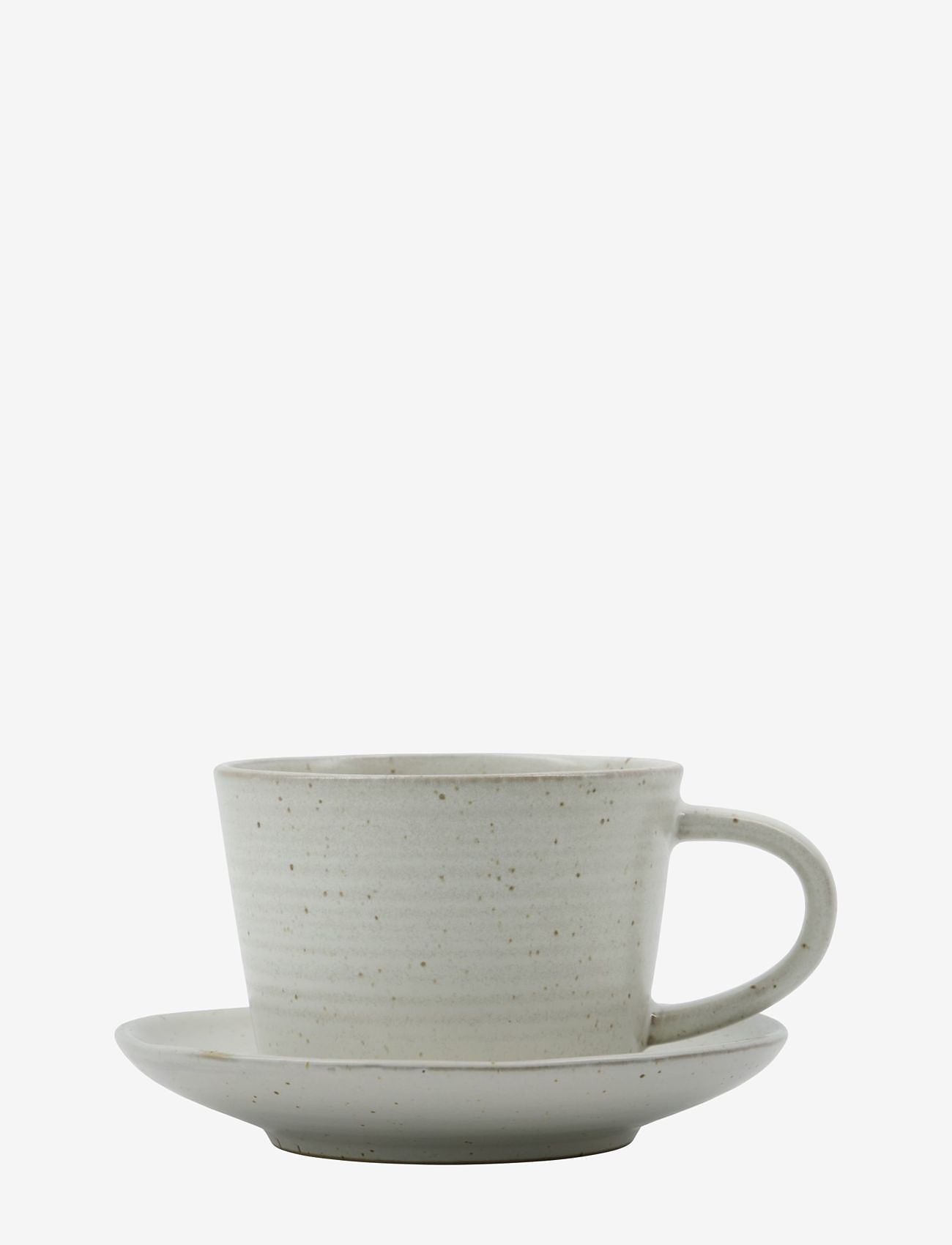 house doctor - Cup w. saucer, Pion, Grey/White - osta hinna alusel - grey/white - 0
