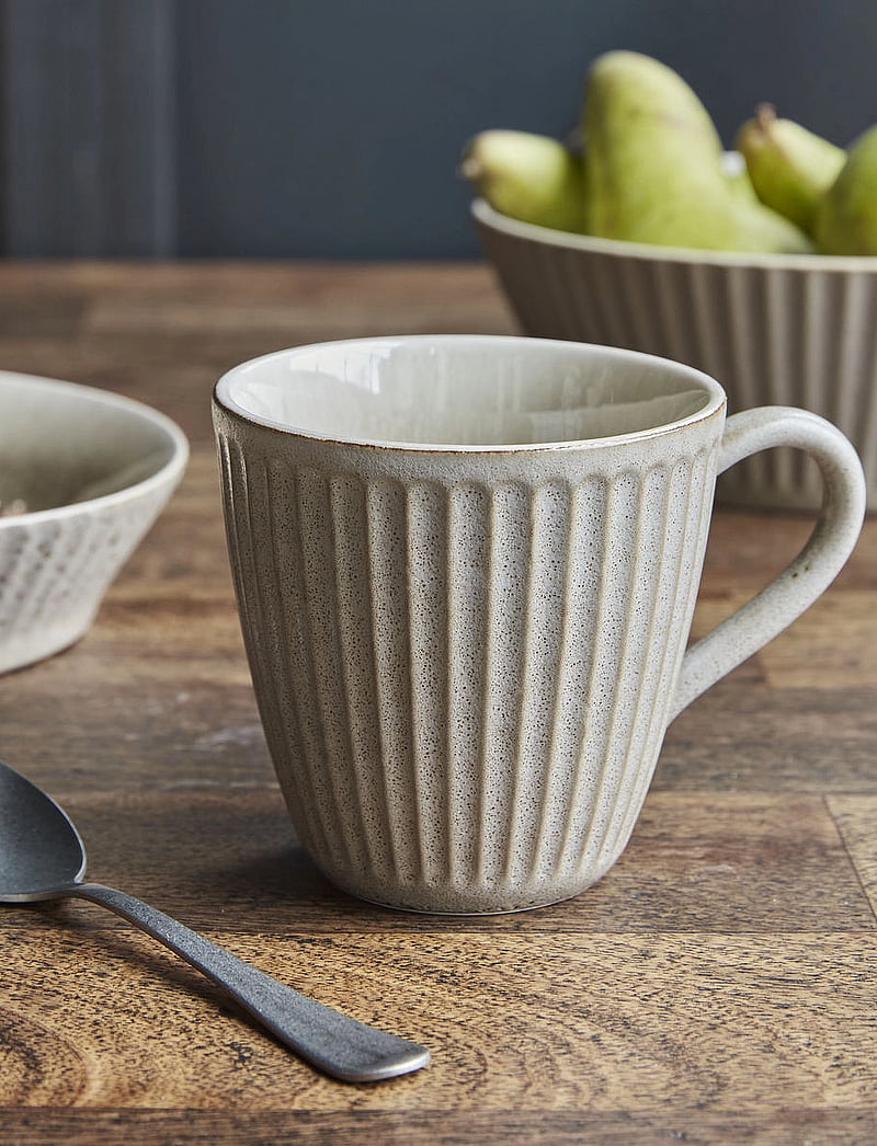 house doctor - Mug, HDPleat, Grey/Brown - kohvitassid - grey/brown - 0