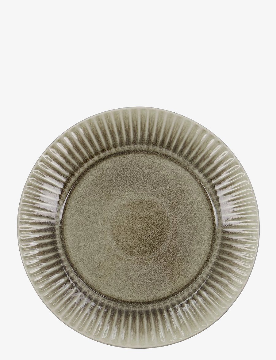 house doctor - Dinner plate, HDPleat, Grey, Brown - praetaldrikud - grey/brown - 1