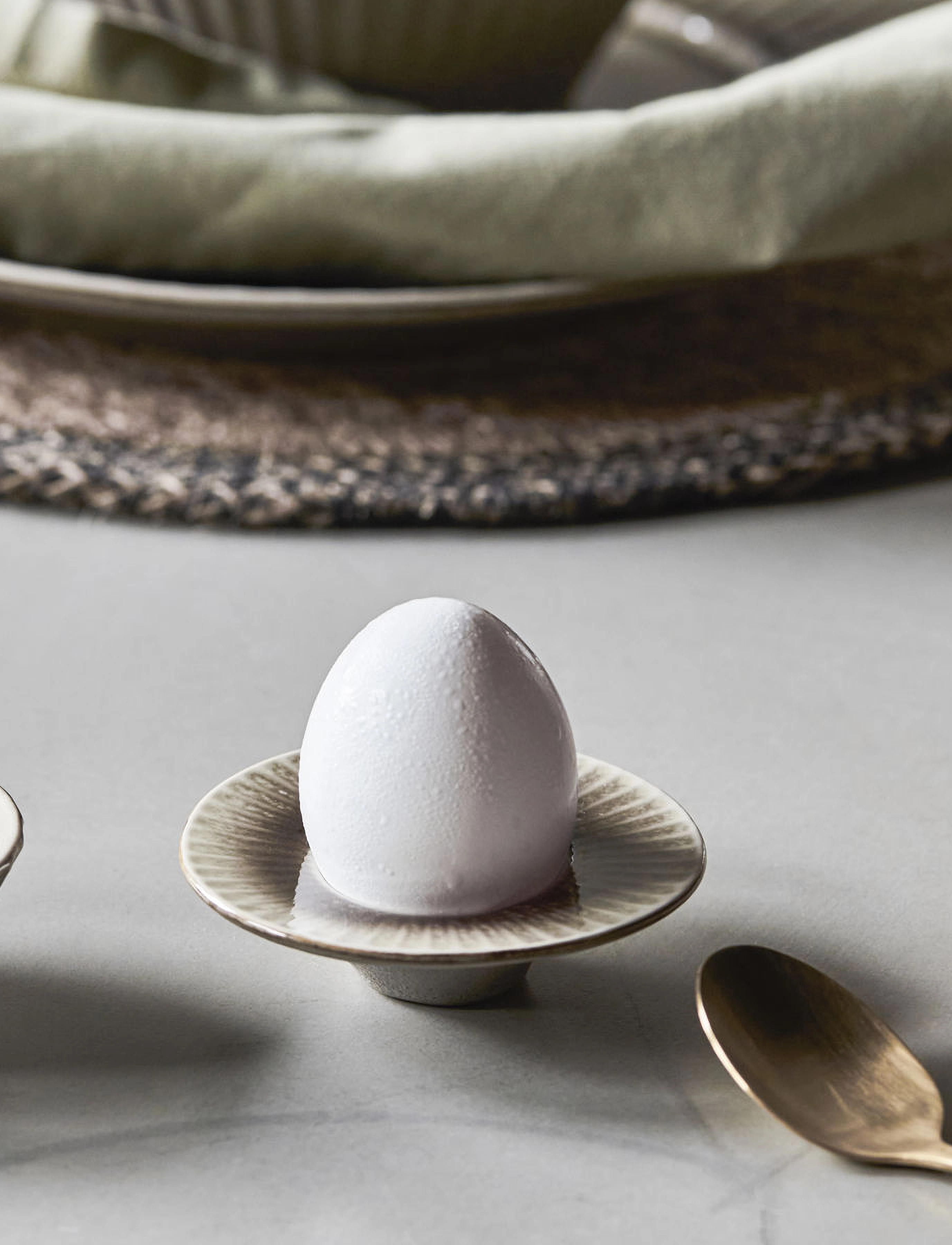 house doctor Egg Cup, Hdpleat, Grey, Brown, H2.5 cm, Grey, Skåle > Æggebægre, Unisex