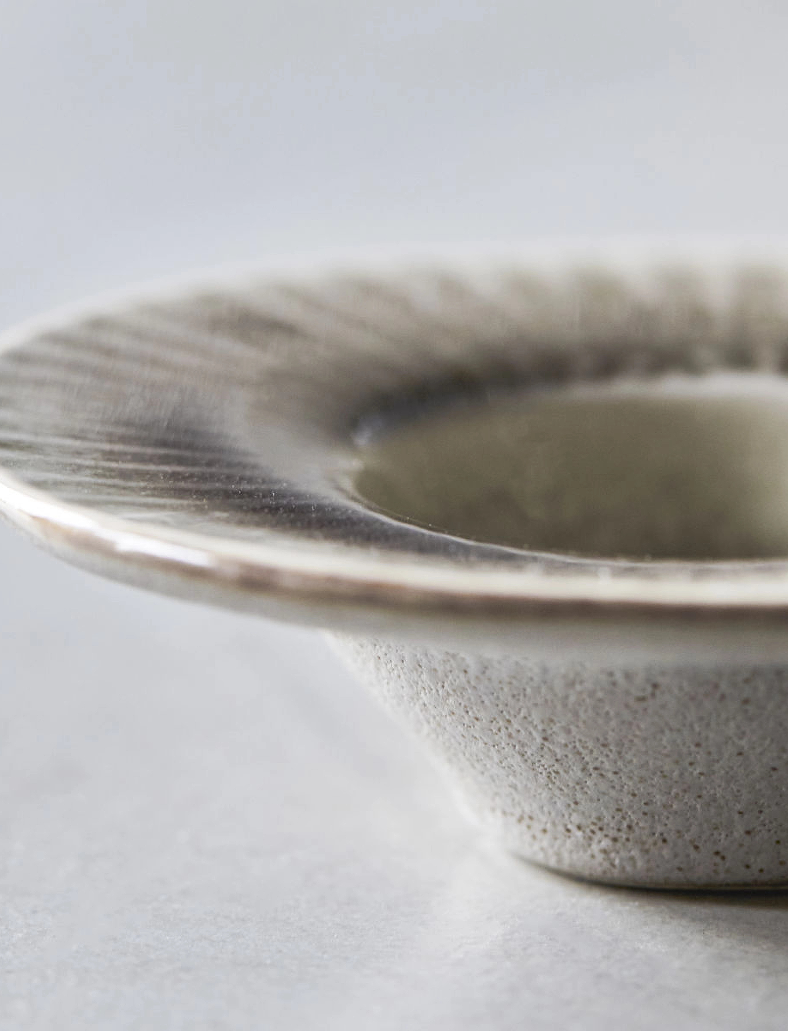 house doctor - Egg cup, HDPleat, Grey, Brown - Æggebægre - grey/brown - 2