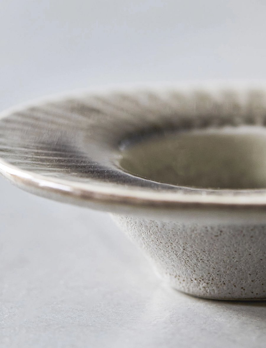 house doctor - Egg cup, HDPleat, Grey, Brown - eierbecher - grey/brown - 2